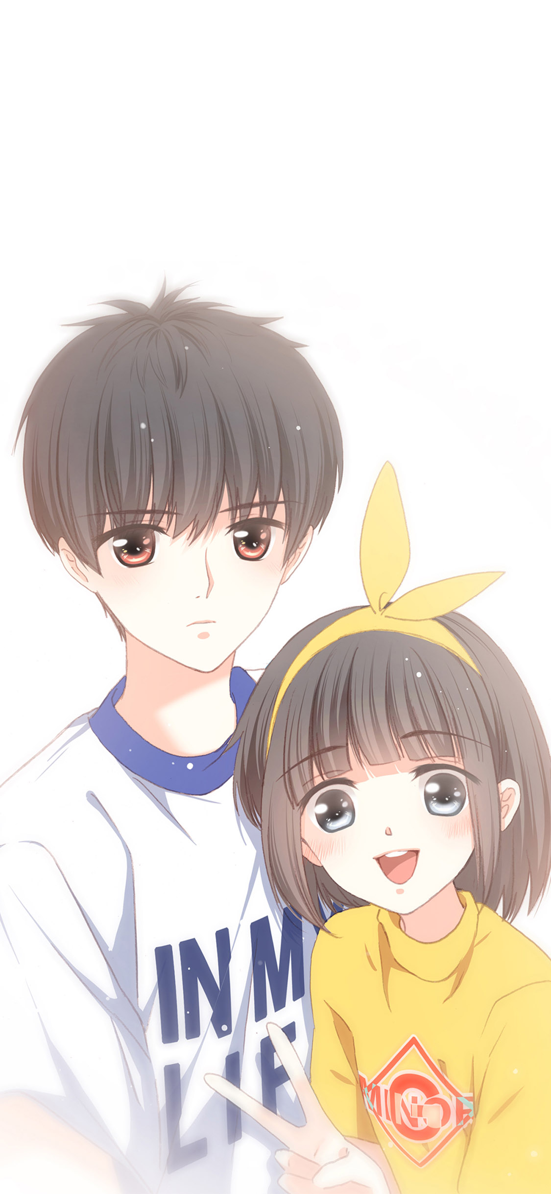 [2436×1125]怦然心动 漫画 情感 卡通 苹果手机动漫壁纸图片