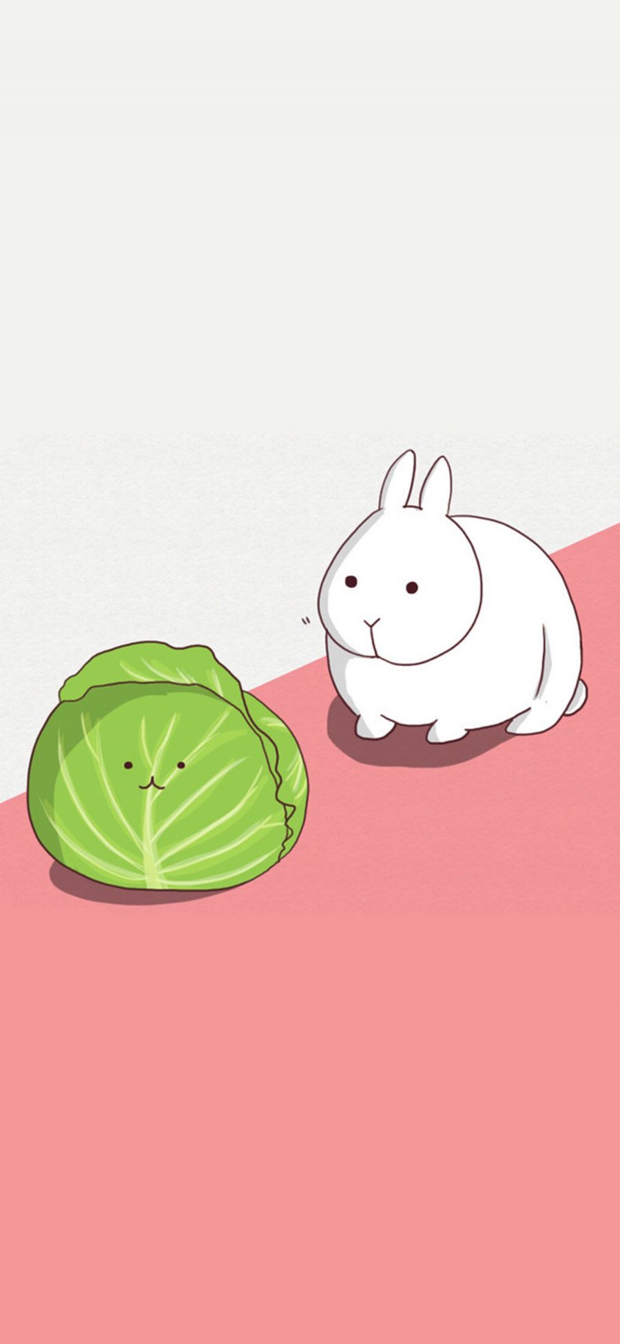 [2436×1125]手绘 兔子 创意 包菜 苹果手机动漫壁纸图片