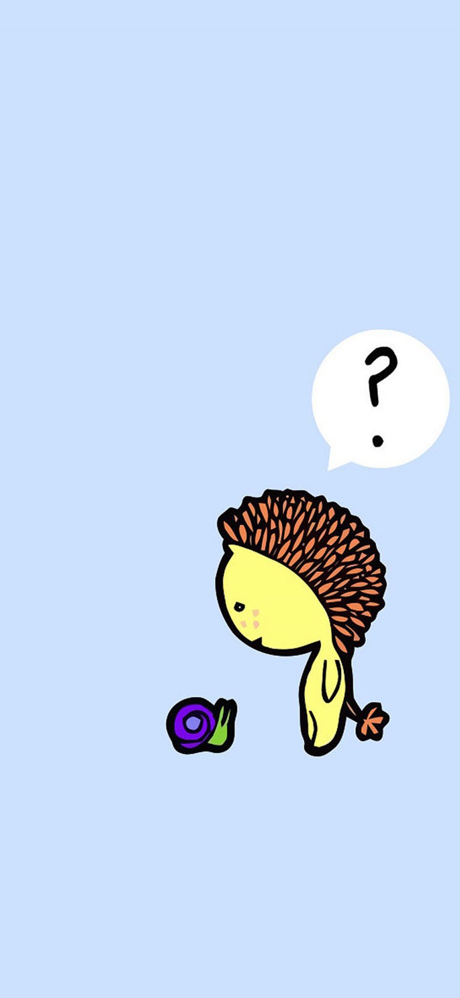 [2436×1125]手绘 狮子 蜗牛 ？ 卡通 苹果手机动漫壁纸图片
