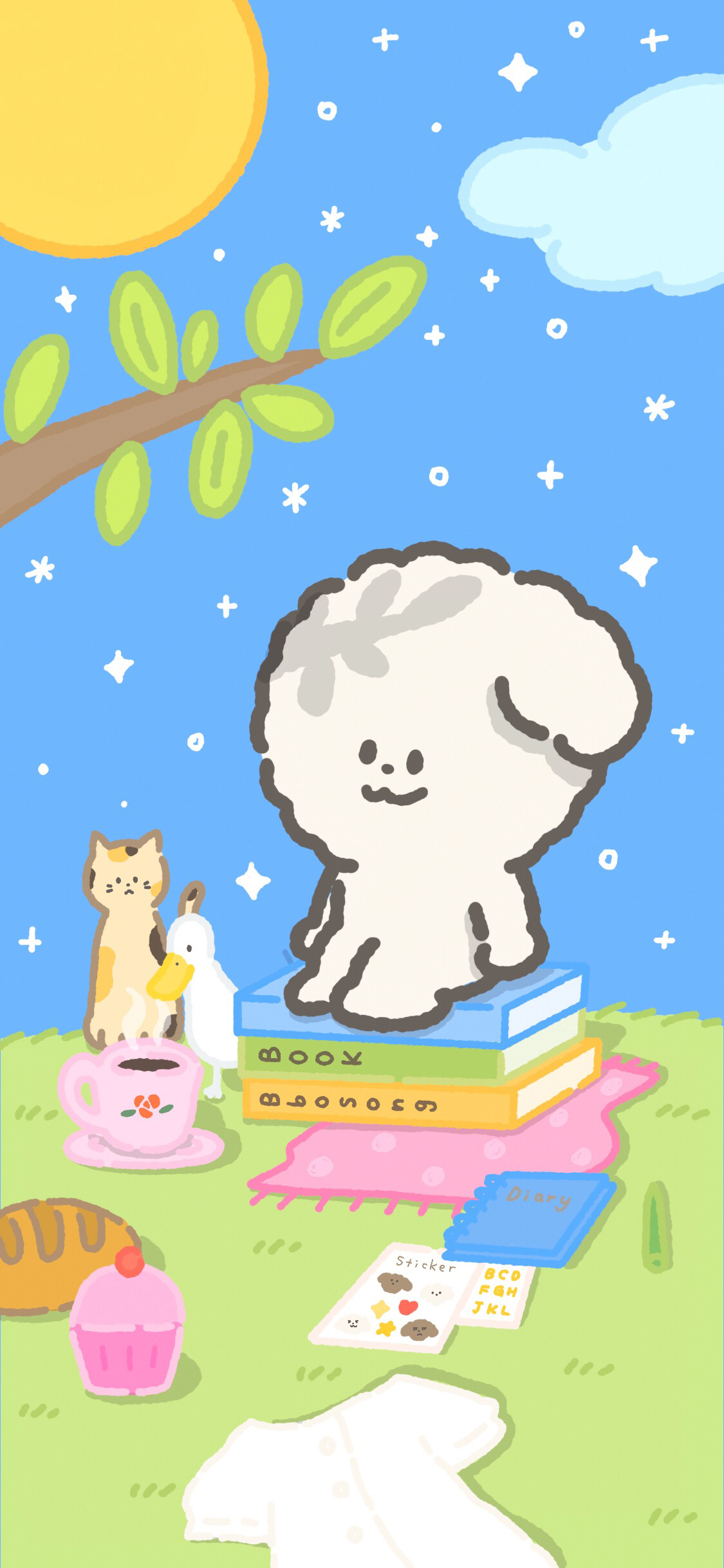 [2436×1125]插图 卡通 萌物 小狗 苹果手机动漫壁纸图片