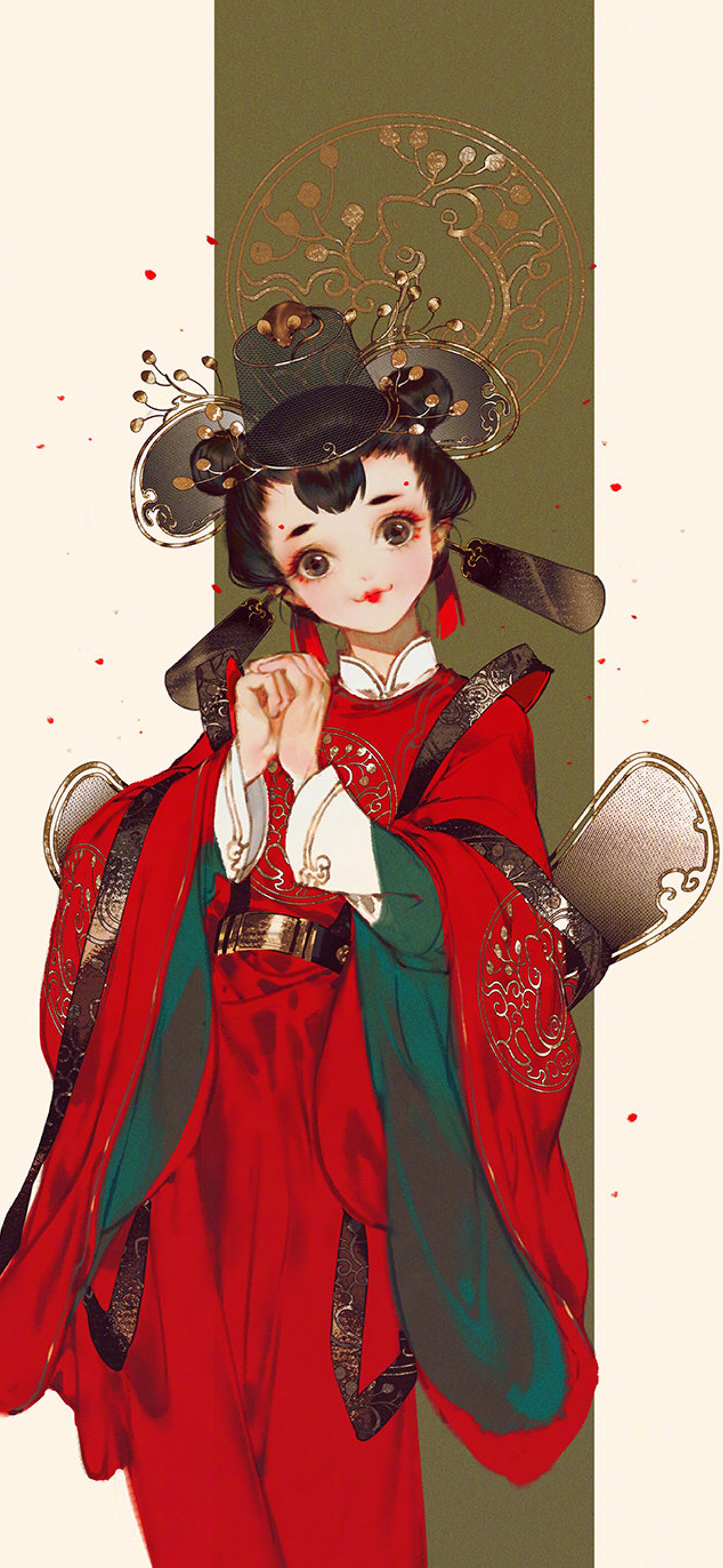 [2436×1125]插图 古装 美女 可爱 作者：伊吹鸡腿子 苹果手机动漫壁纸图片
