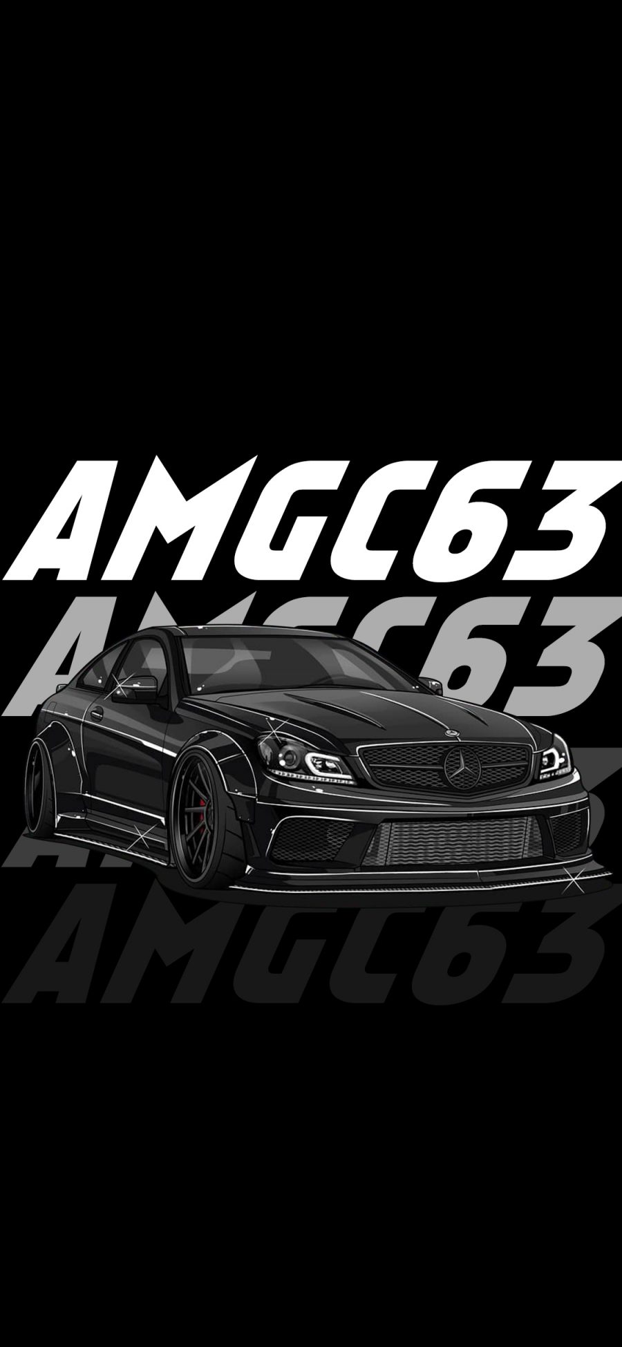 [2436×1125]插图 奔驰AMG 豪车 黑色 苹果手机动漫壁纸图片