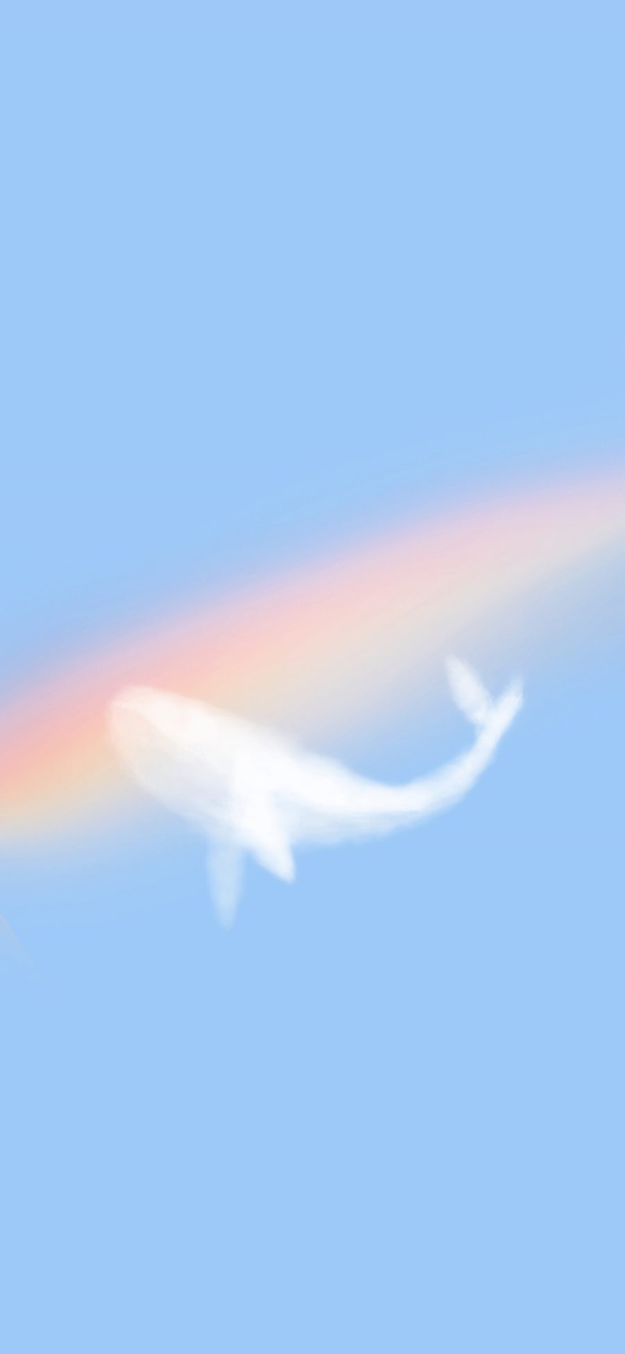 [2436×1125]插图 彩虹 鲸鱼 云 苹果手机动漫壁纸图片