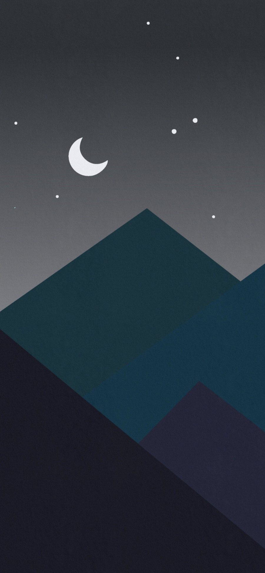 [2436×1125]插图 星空 夜景 月牙 星星 苹果手机动漫壁纸图片