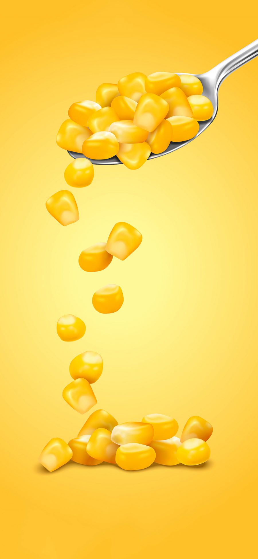 [2436×1125]插图 玉米 3D 黄色 颗粒 苹果手机动漫壁纸图片