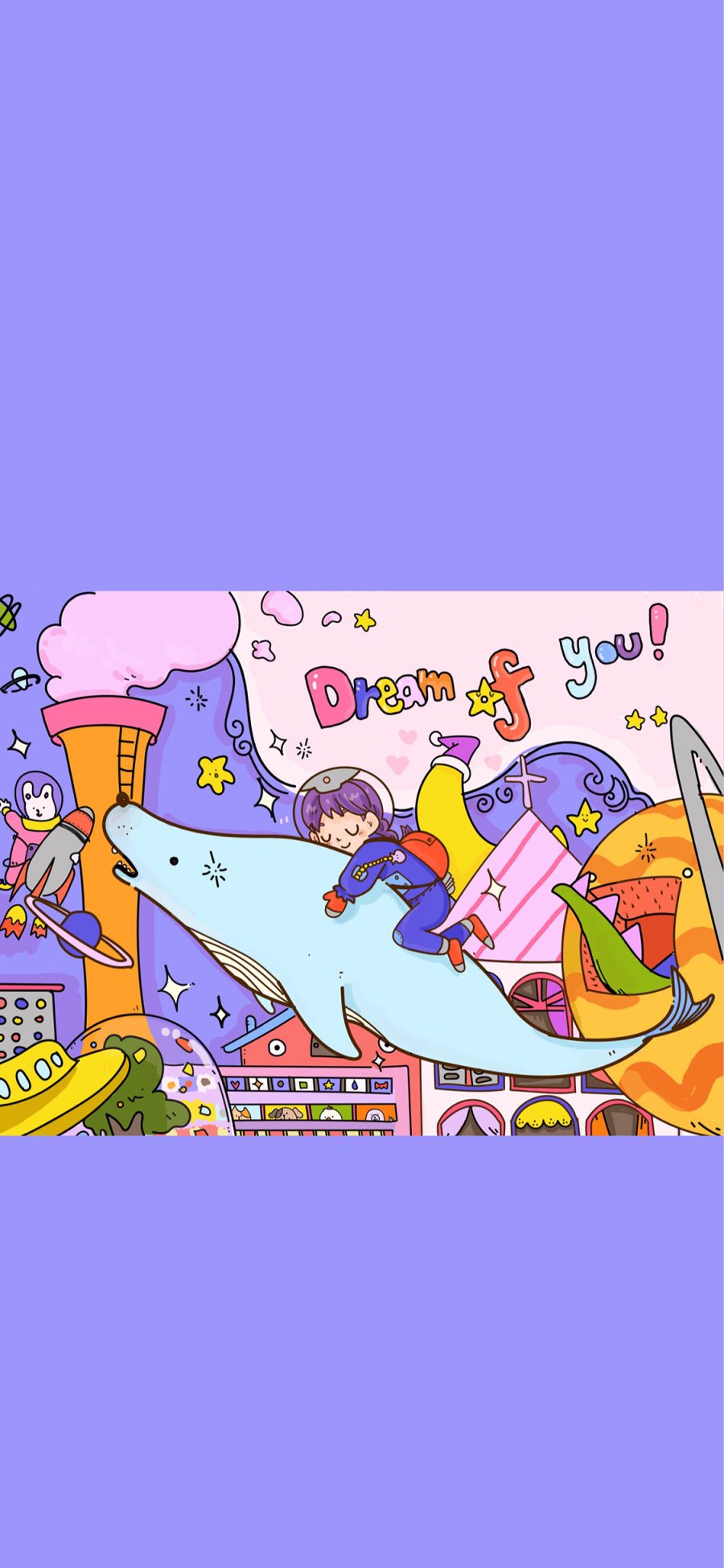 [2436×1125]插图 鲸鱼 男孩 dream of you 梦幻 苹果手机动漫壁纸图片