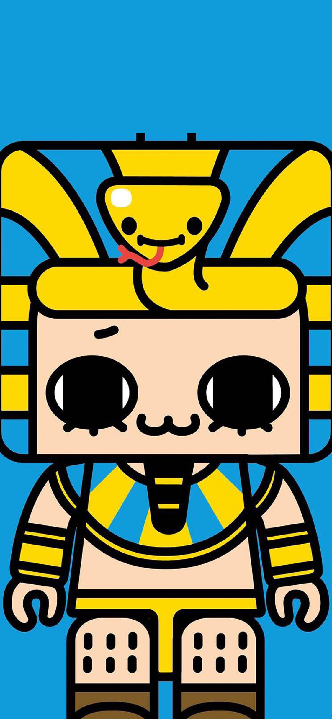 [2436×1125]方小盒 插画 法老盒 苹果手机动漫壁纸图片