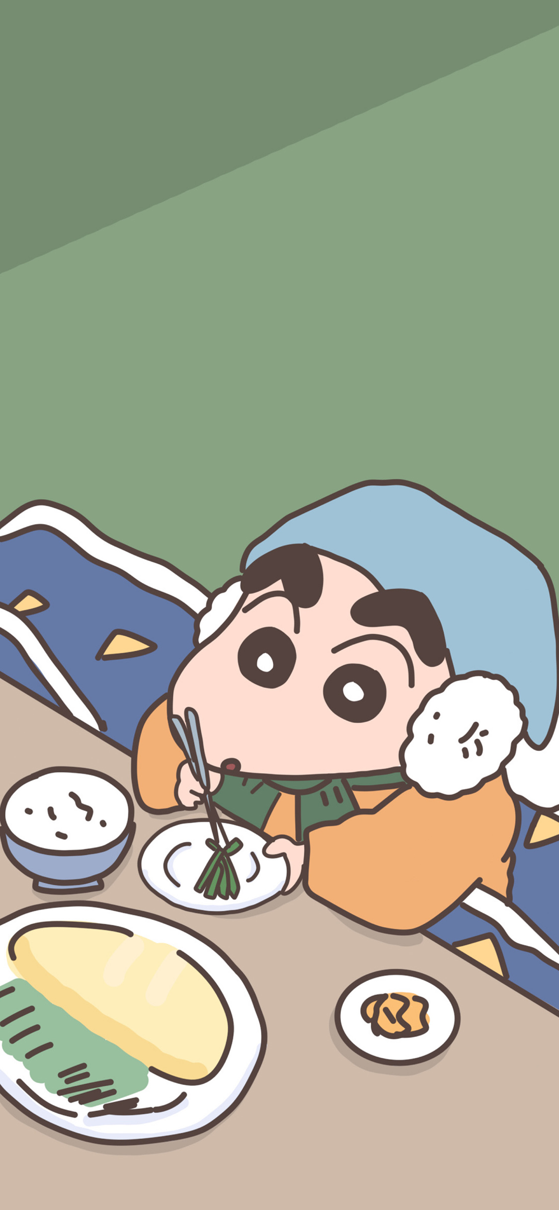 [2436×1125]日漫 二次元 蜡笔小新 新之助 苹果手机动漫壁纸图片