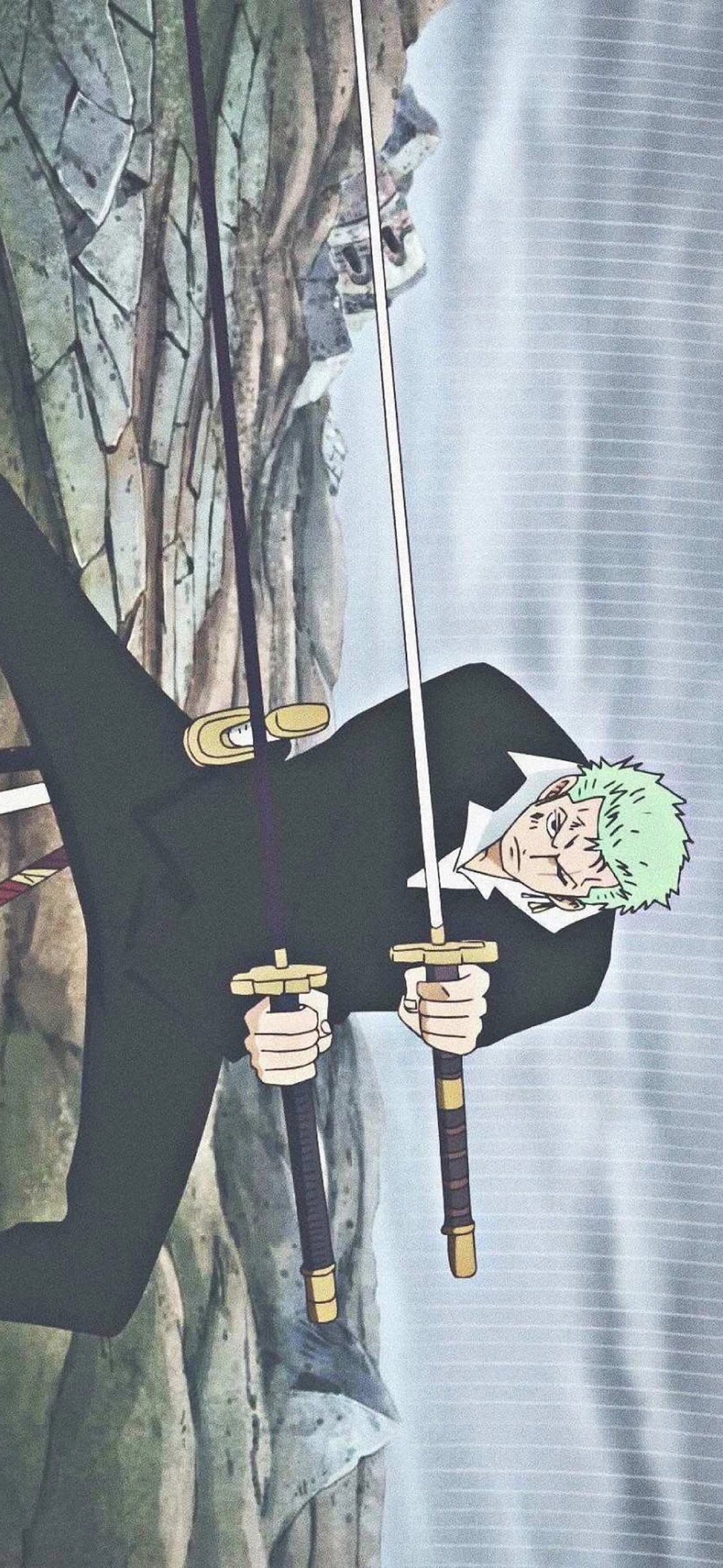 [2436×1125]日漫 海贼王 索隆 剑 苹果手机动漫壁纸图片