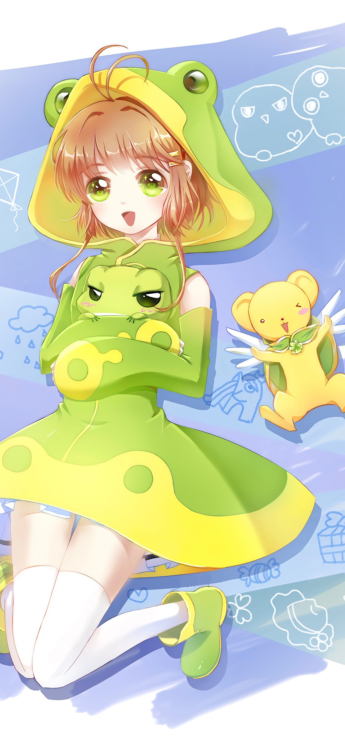 [2436×1125]日漫 百变小樱 小可 青蛙 苹果手机动漫壁纸图片