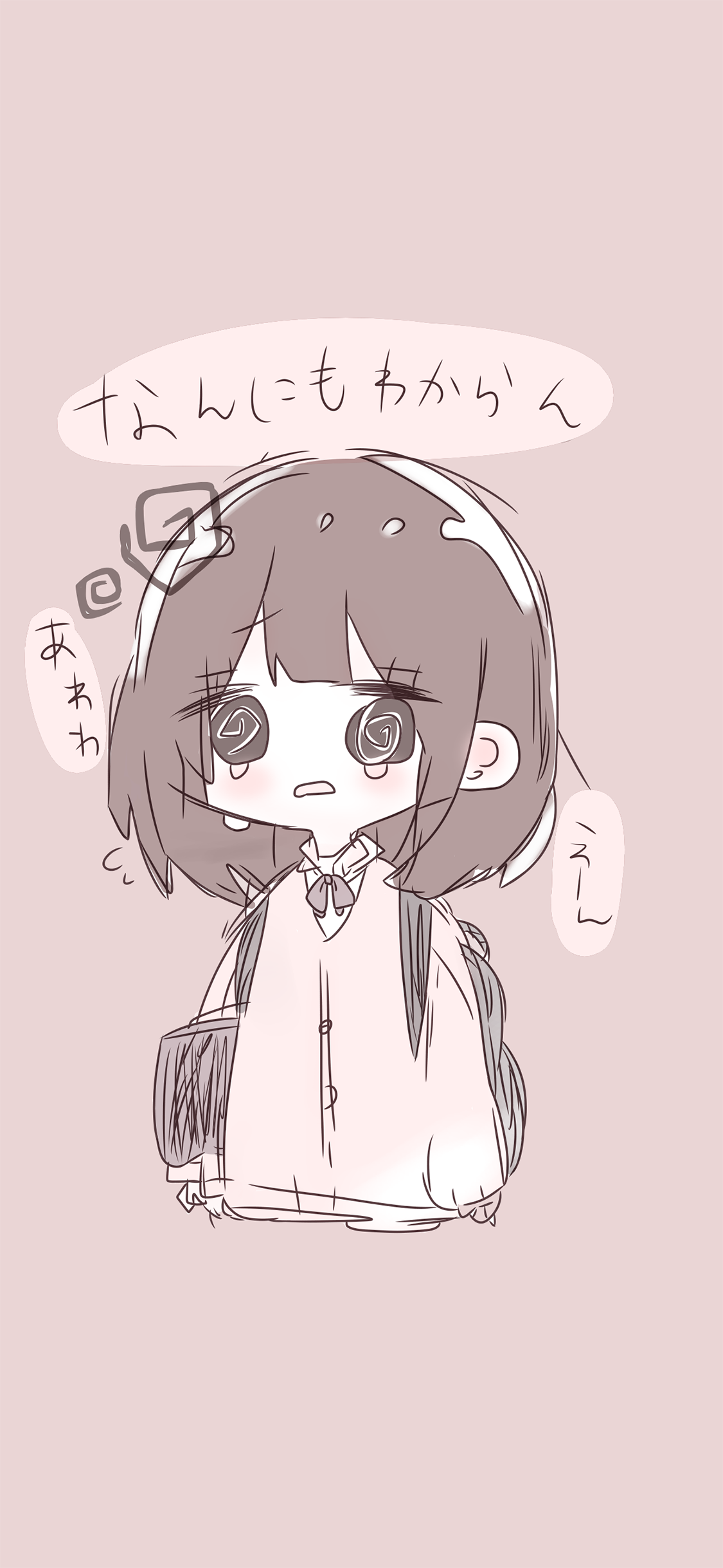 [2436×1125]日系 二次元 少女 日文 苹果手机动漫壁纸图片