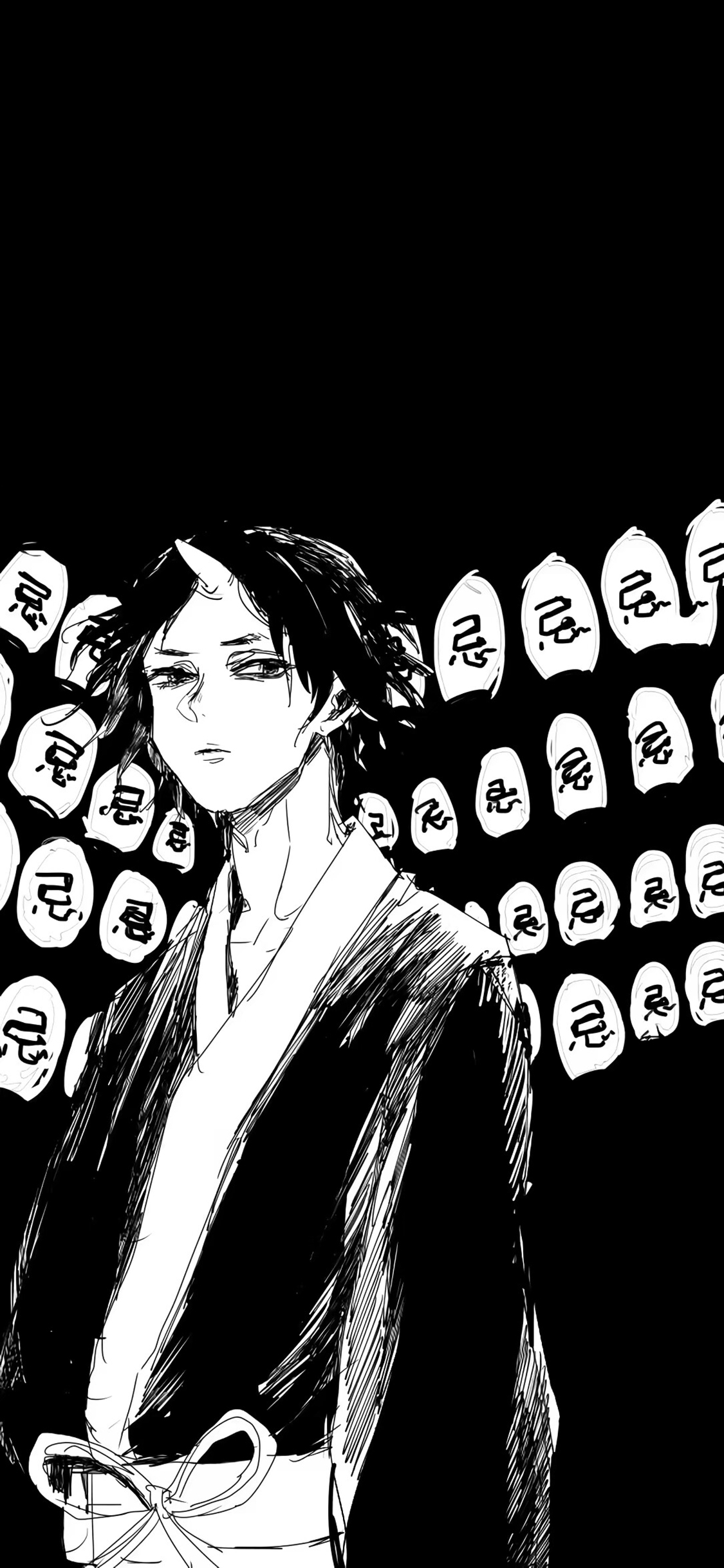 [2436×1125]日系 动漫 暗黑少年 忌 苹果手机动漫壁纸图片