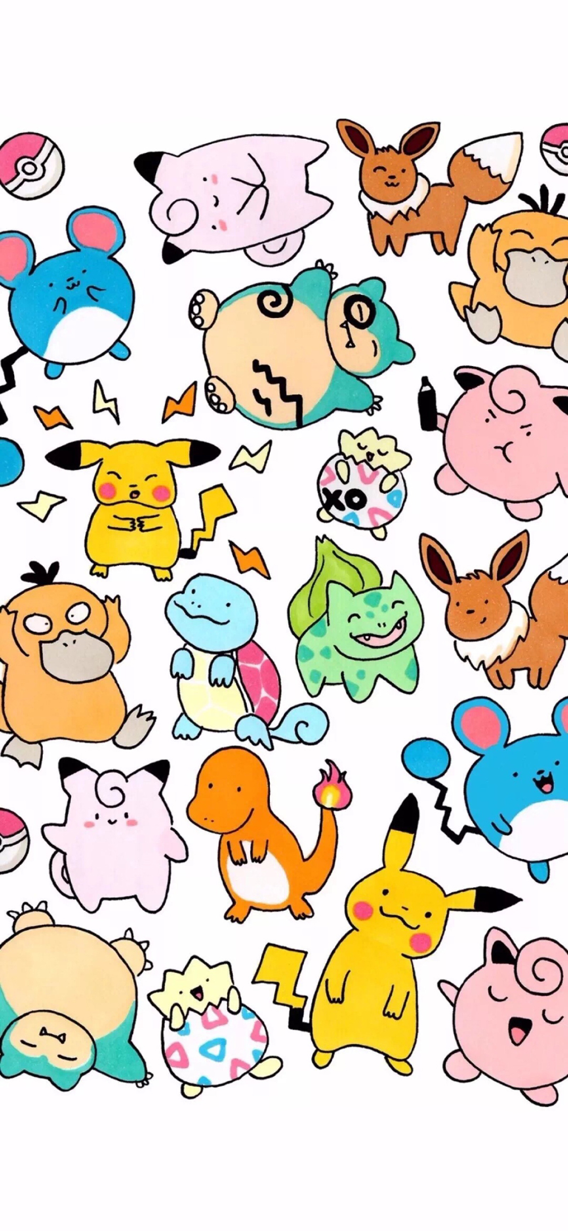 [2436×1125]日系 动漫 神奇宝贝 皮卡丘 苹果手机动漫壁纸图片