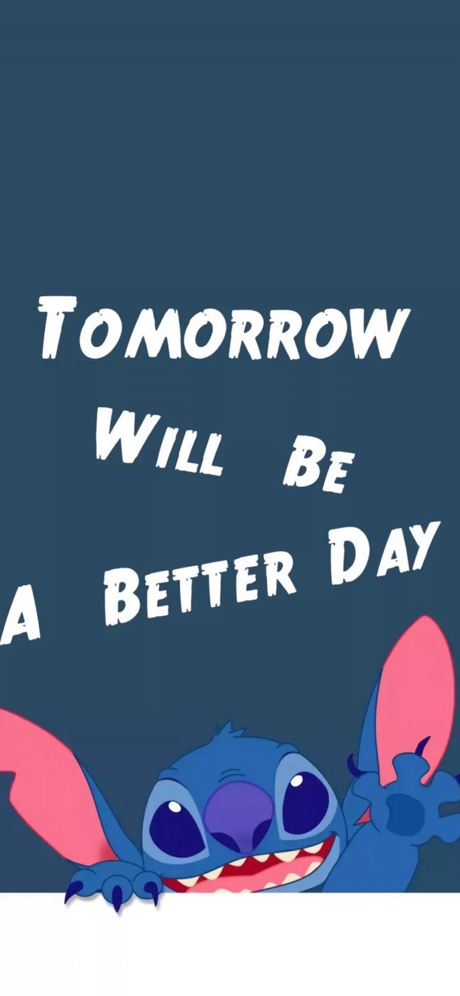 [2436×1125]星际宝贝 史迪仔 tomorrow will be a better day 苹果手机动漫壁纸图片