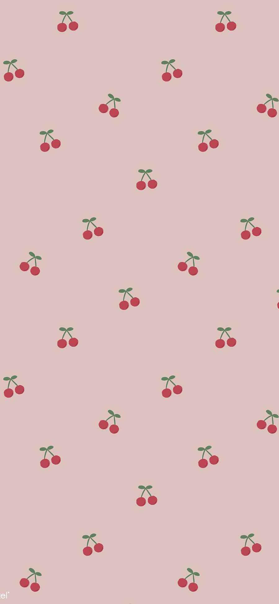 [2436×1125]樱桃 平铺 水果 粉色 少女 苹果手机动漫壁纸图片