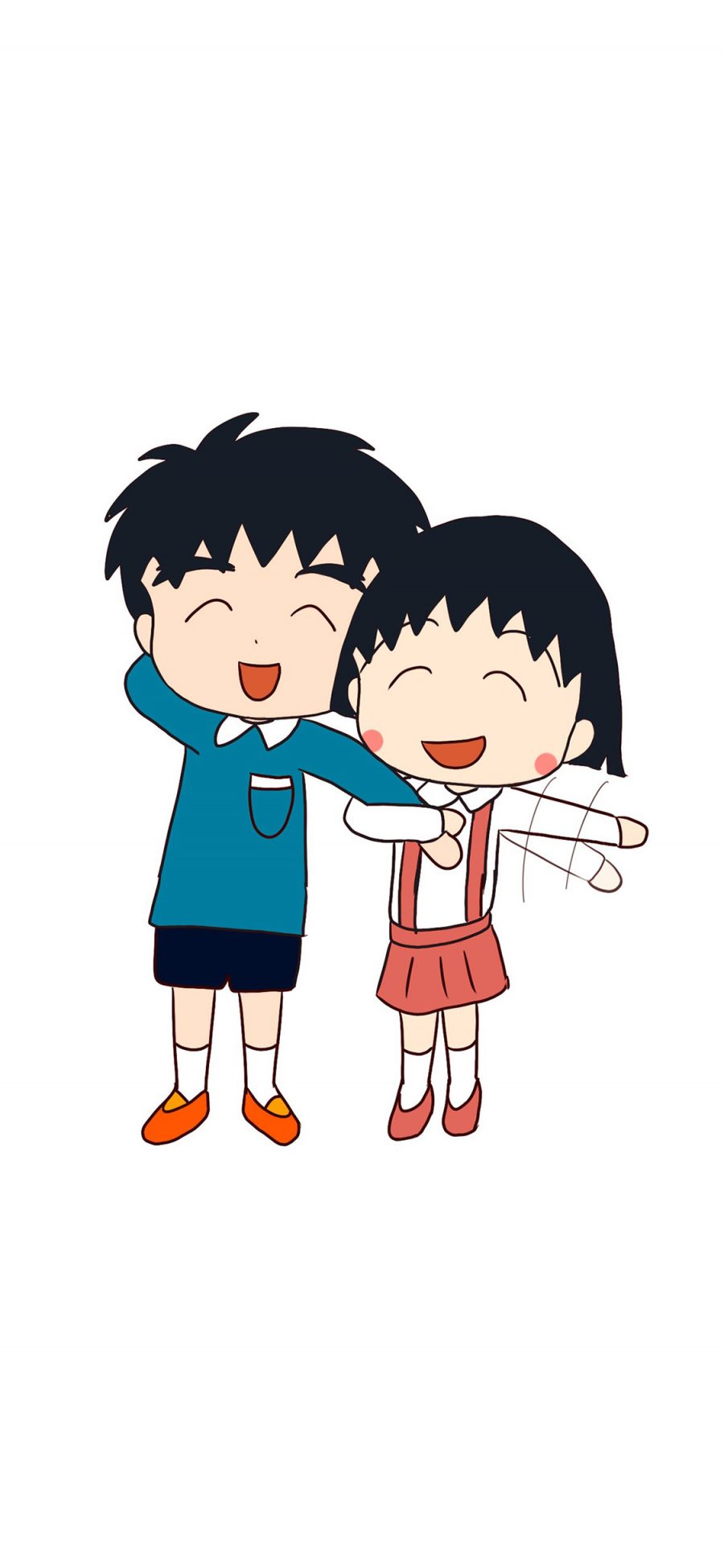 [2436×1125]樱桃小丸子 大野健一 日本 漫画 卡通 开心 笑 苹果手机动漫壁纸图片