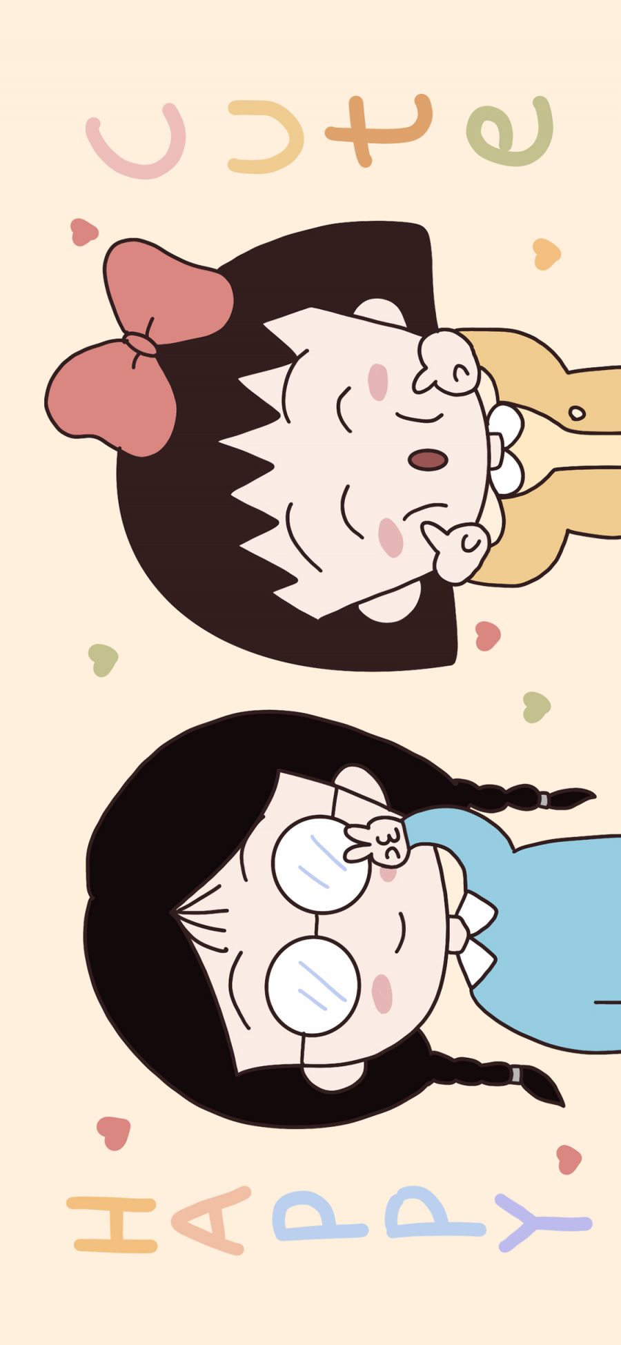 [2436×1125]樱桃小丸子 日本 动画 快乐 可爱 苹果手机动漫壁纸图片