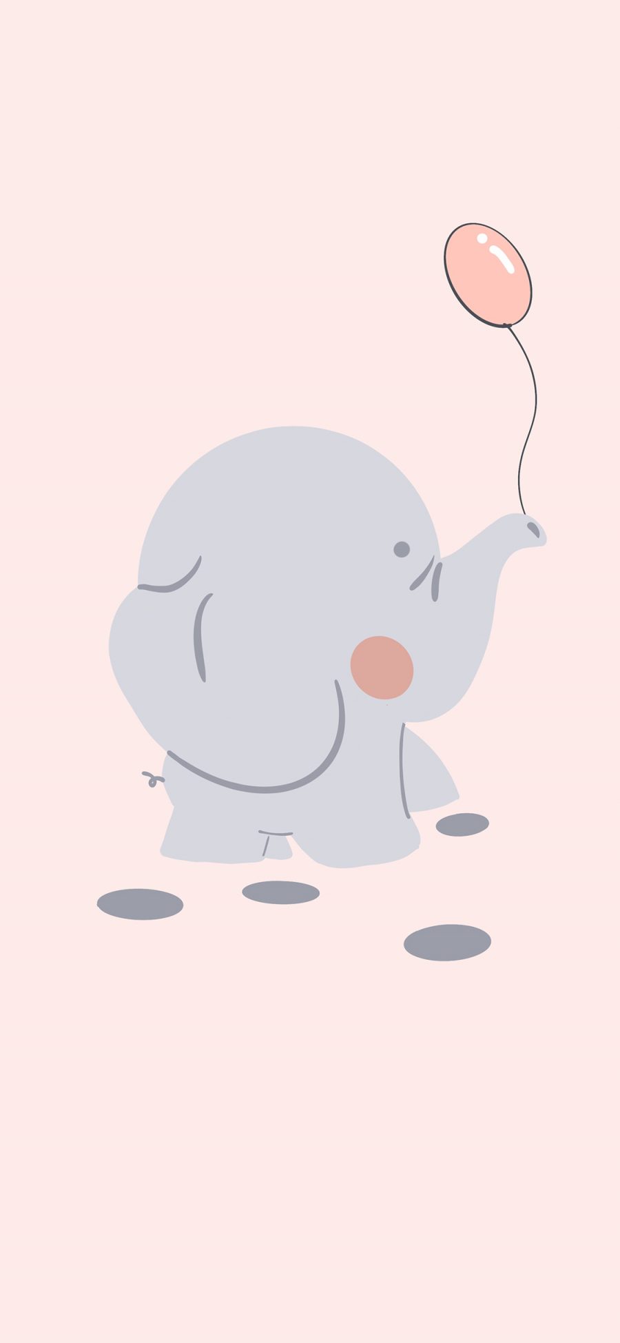 [2436×1125]气球 可爱 卡通 小象 苹果手机动漫壁纸图片