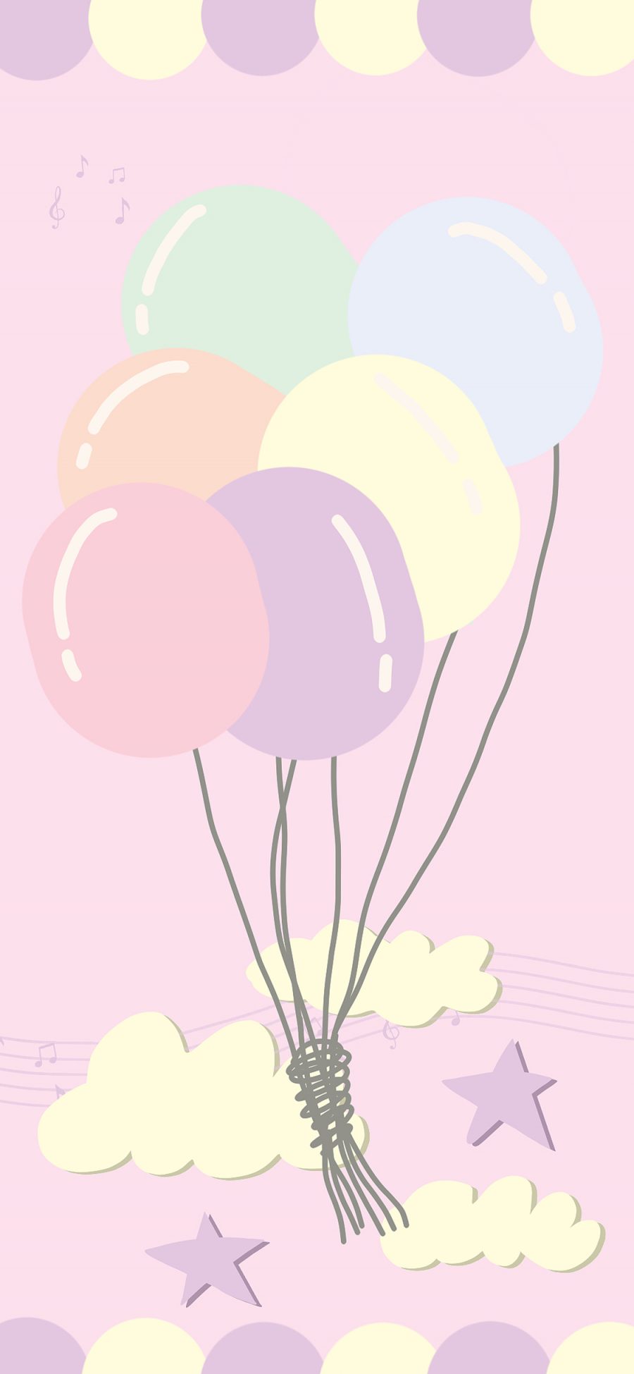 [2436×1125]气球 色彩 氢气球 漂浮 苹果手机动漫壁纸图片