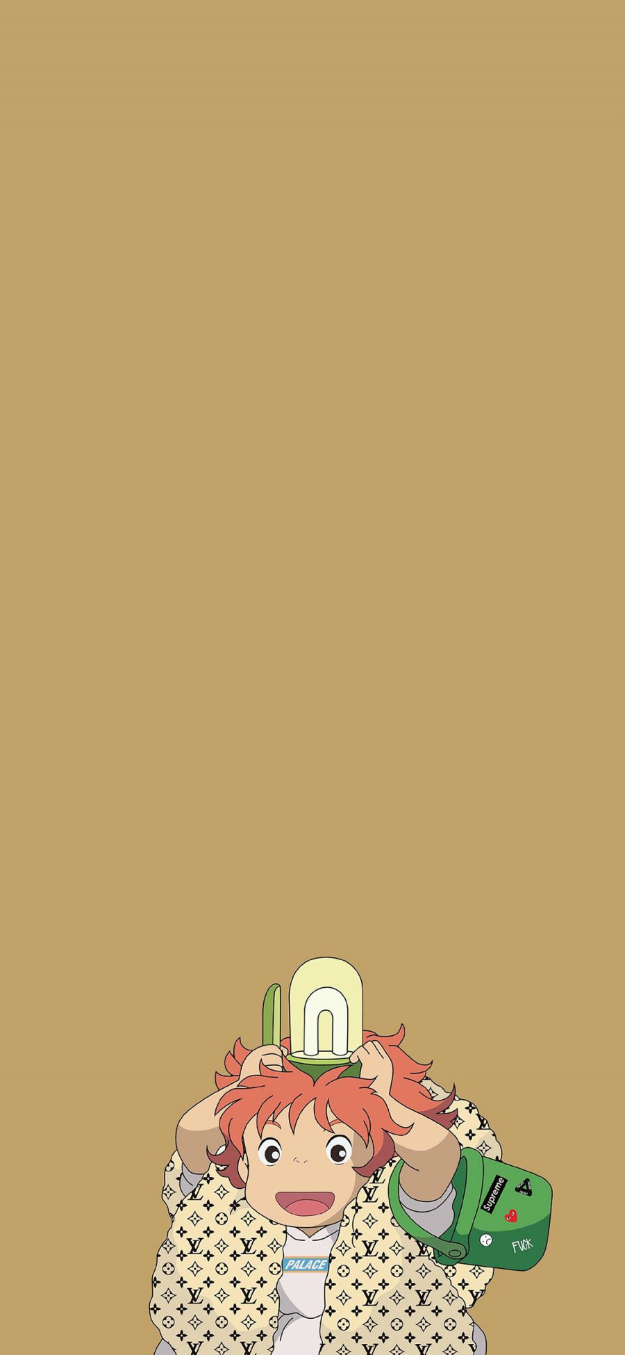 [2436×1125]波妞 宫崎骏 悬崖边的金鱼公主 LV 奢侈品 品牌 苹果手机动漫壁纸图片