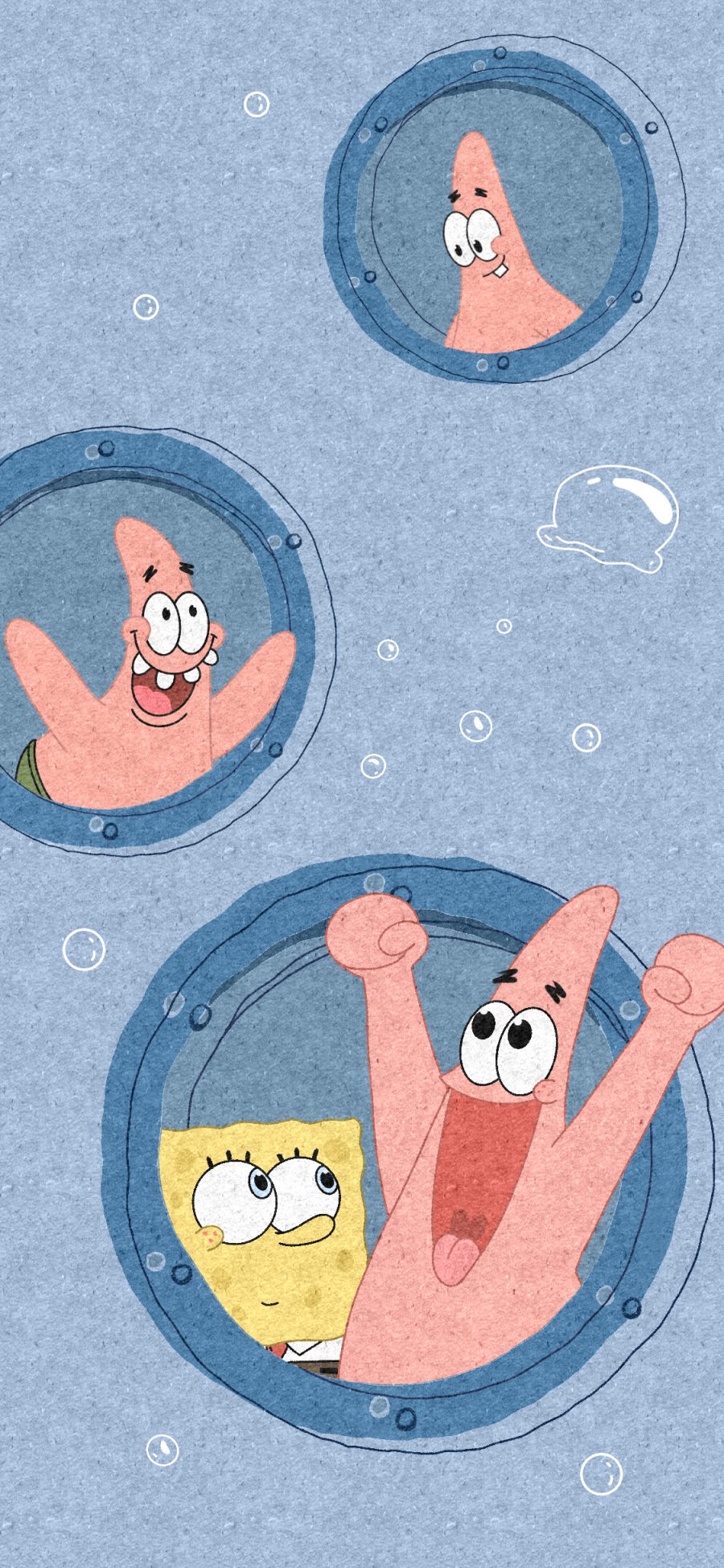 [2436×1125]海绵宝宝与派大星 动画 美国 （取自微博：一棵萝卜胡 ​​​​） 苹果手机动漫壁纸图片