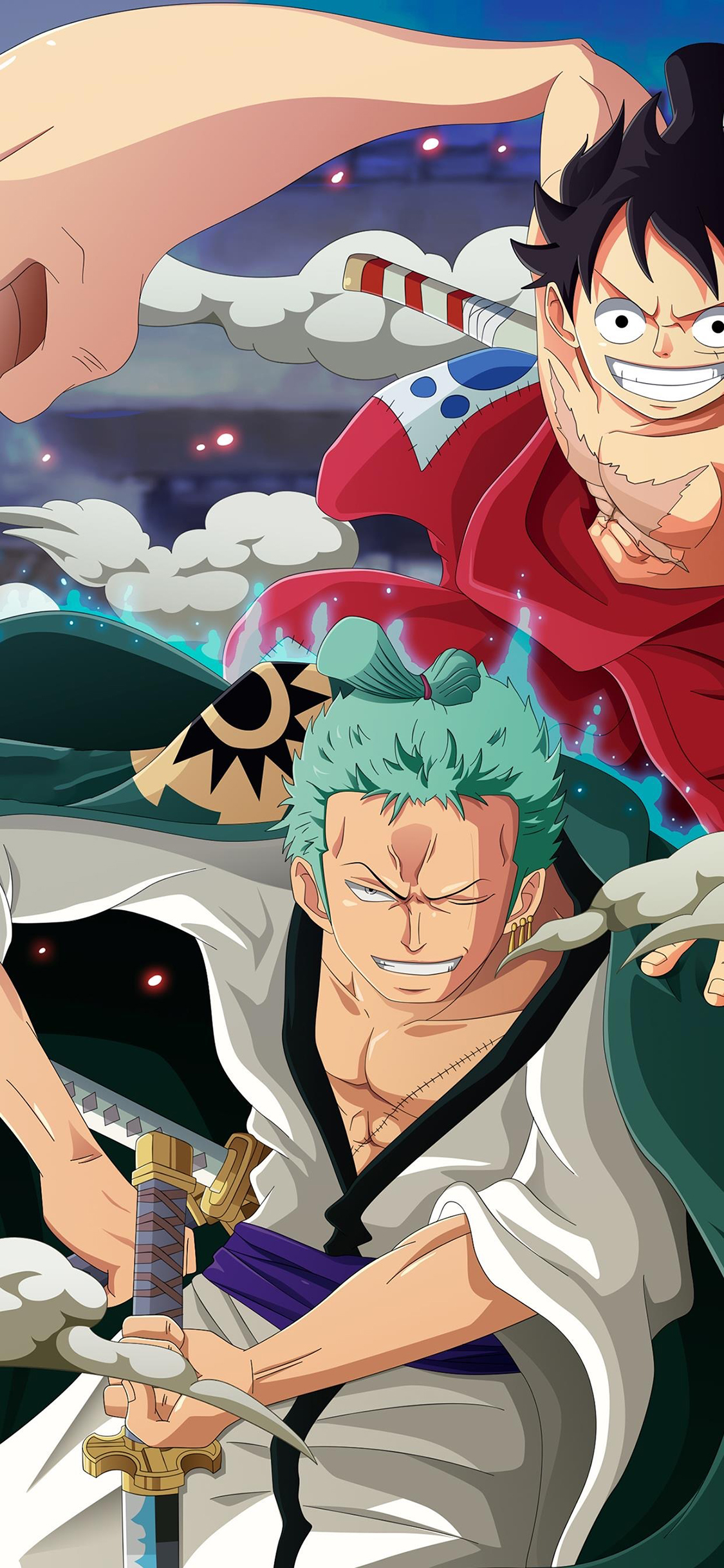 [2436×1125]海贼王 漫画 日本 索隆 路飞 苹果手机动漫壁纸图片