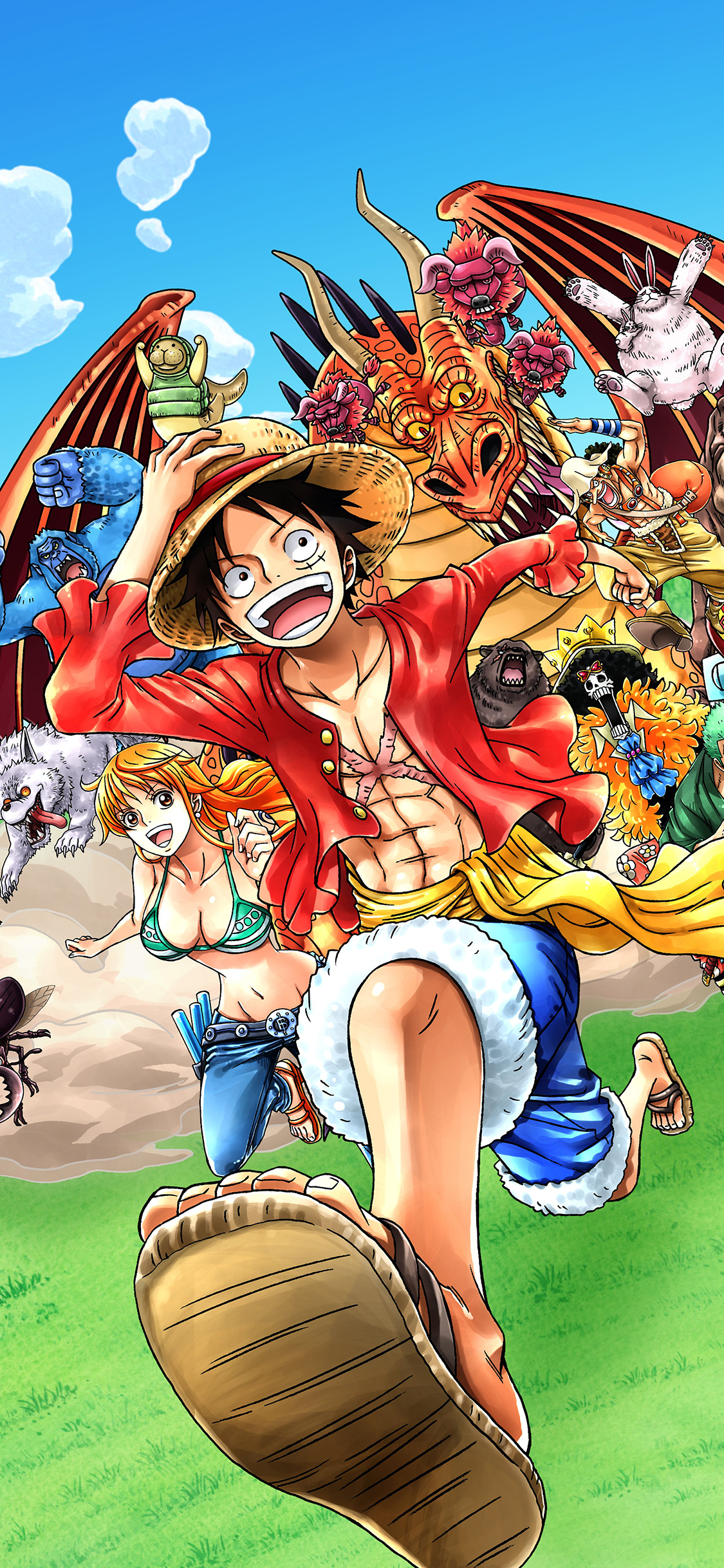 [2436×1125]海贼王 路飞 日本 漫画 苹果手机动漫壁纸图片