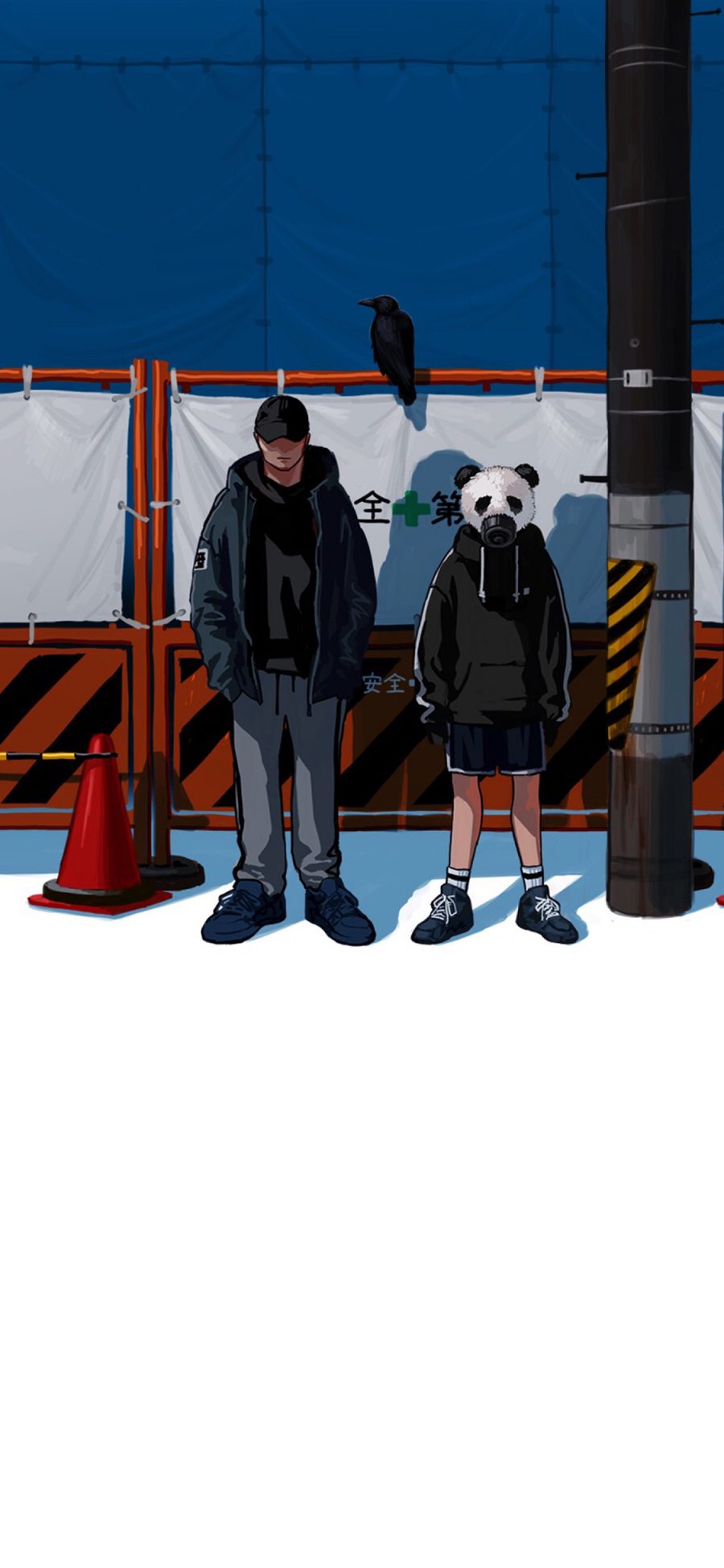 [2436×1125]潮图 工地 服饰 熊猫头 苹果手机动漫壁纸图片