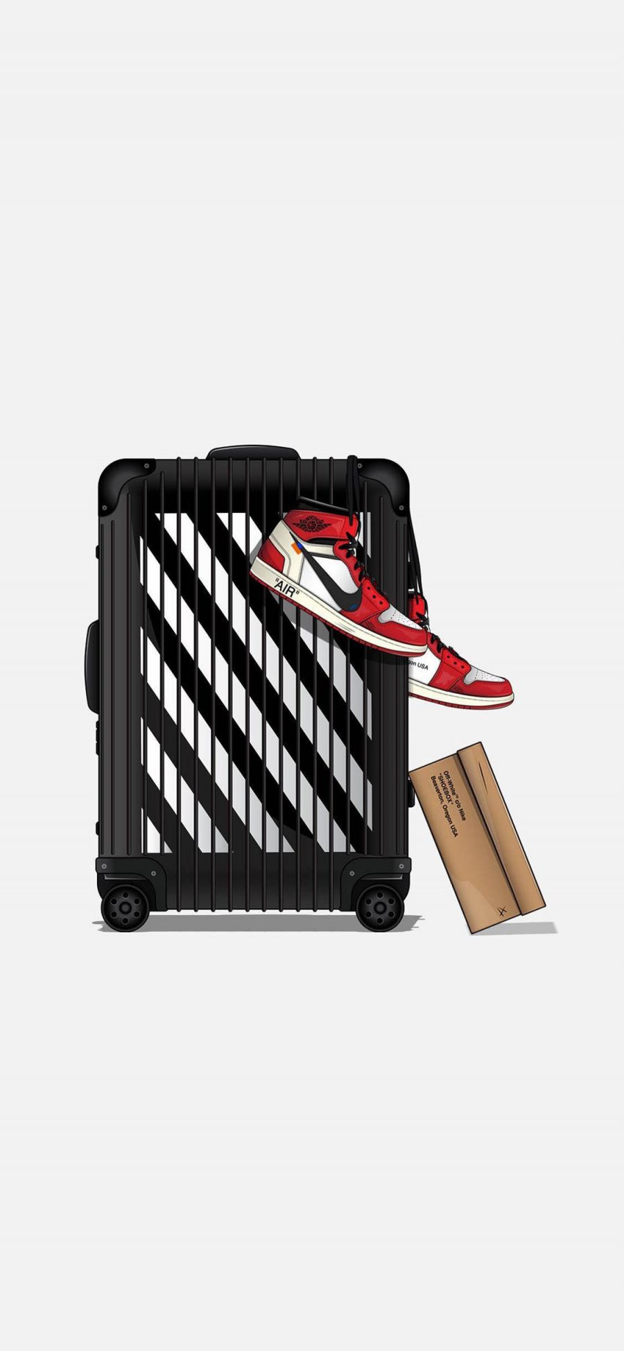 [2436×1125]潮图 行李箱 Nike 鞋子 品牌 苹果手机动漫壁纸图片