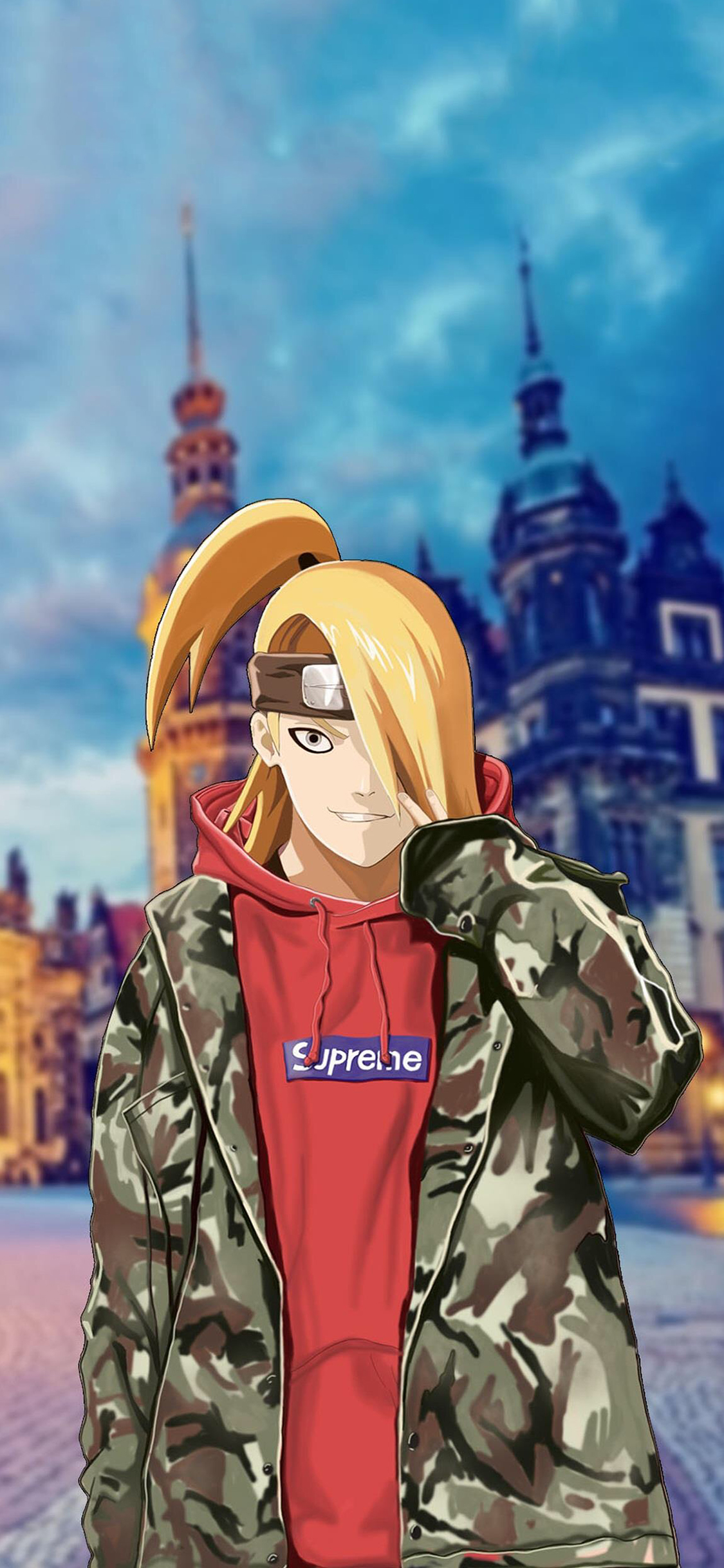 [2436×1125]火影忍者 日本 漫画 潮服 潮流 迪达拉 苹果手机动漫壁纸图片