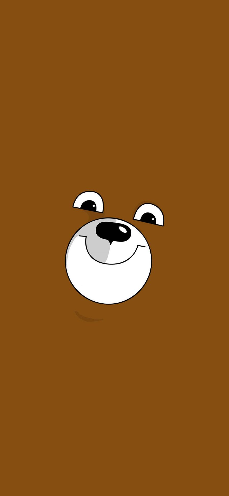 [2436×1125]熊 卡通 棕色 简笔画 可爱 笑脸 苹果手机动漫壁纸图片