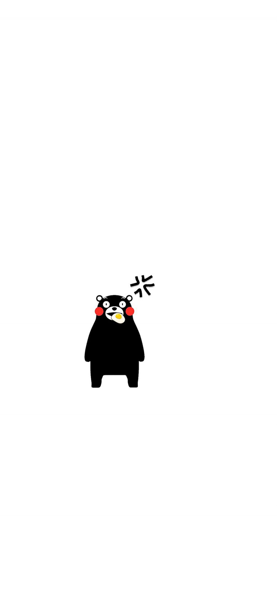 [2436×1125]熊本熊 黑白 可爱 日本 人气卡通 苹果手机动漫壁纸图片