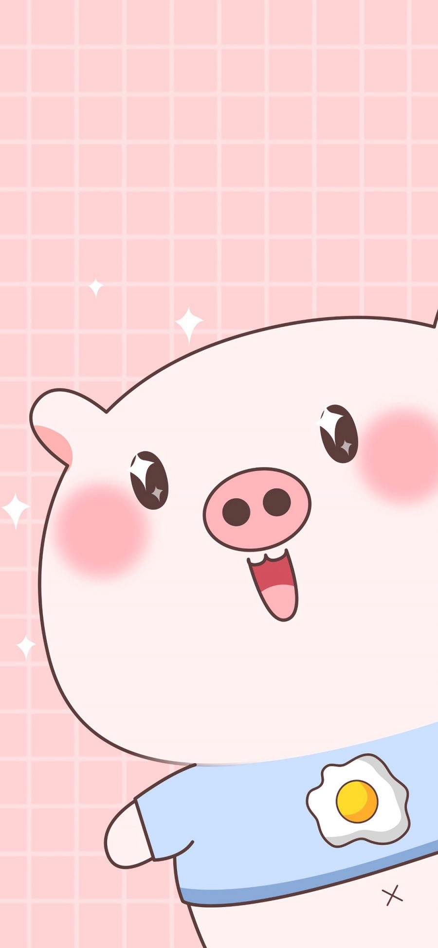 [2436×1125]猪 可爱 卡通 粉色 苹果手机动漫壁纸图片