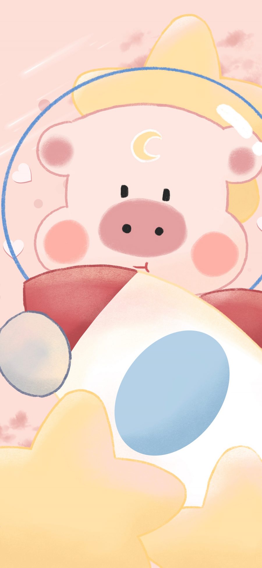 [2436×1125]猪 可爱 卡通 趣味 苹果手机动漫壁纸图片
