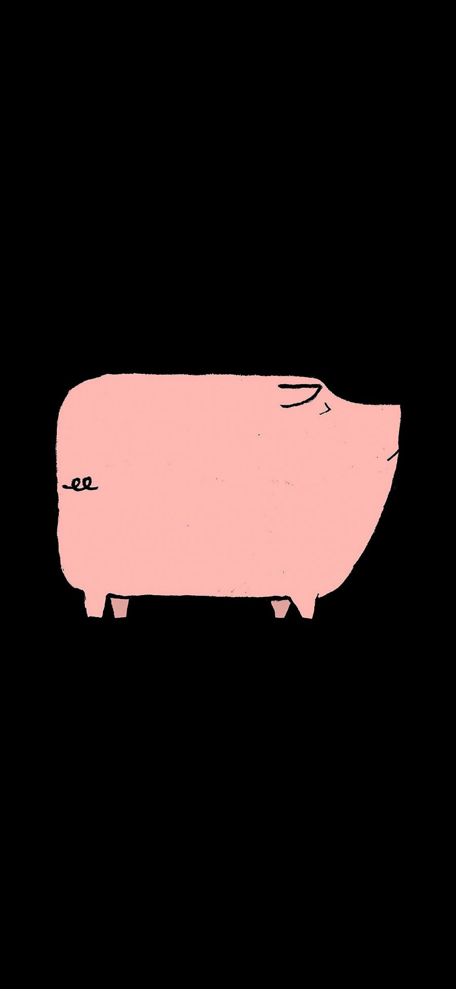 [2436×1125]猪 粉 趣味 黑 苹果手机动漫壁纸图片