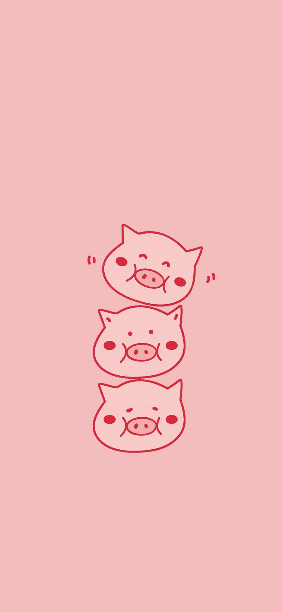 [2436×1125]猪头 粉色 可爱 简笔画 苹果手机动漫壁纸图片