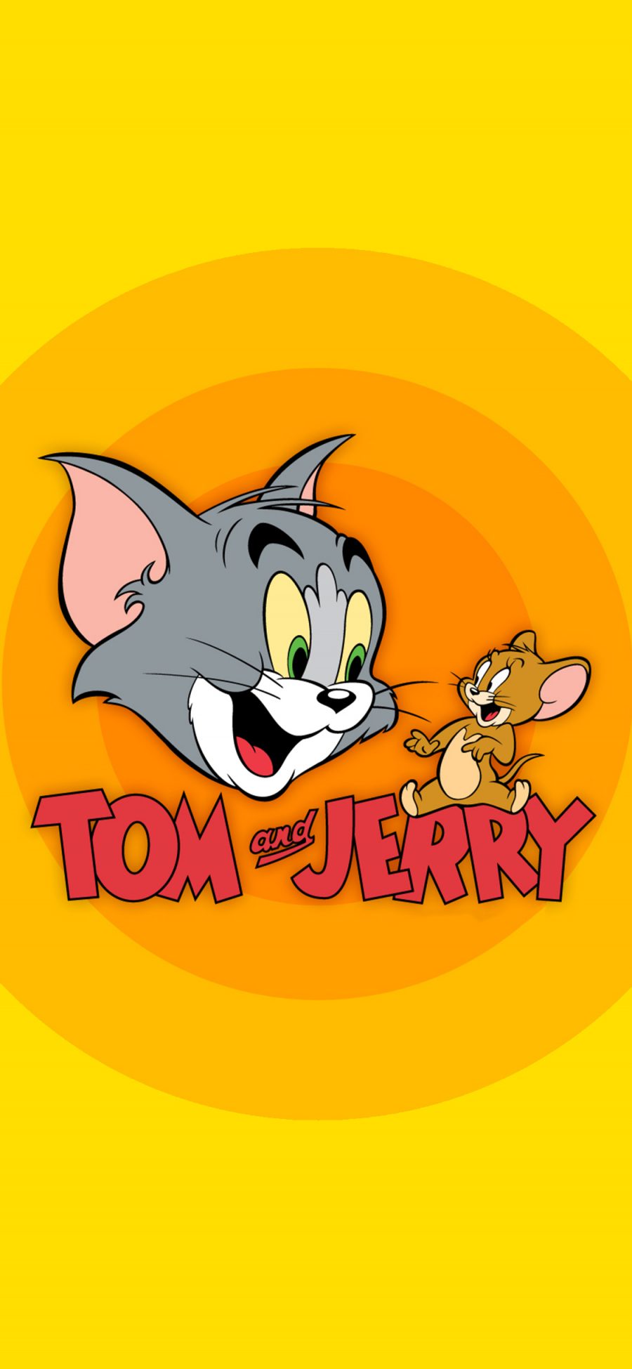 [2436×1125]猫和老鼠 Tom and Jerry 汤姆猫 杰瑞 黄色 卡通 苹果手机动漫壁纸图片