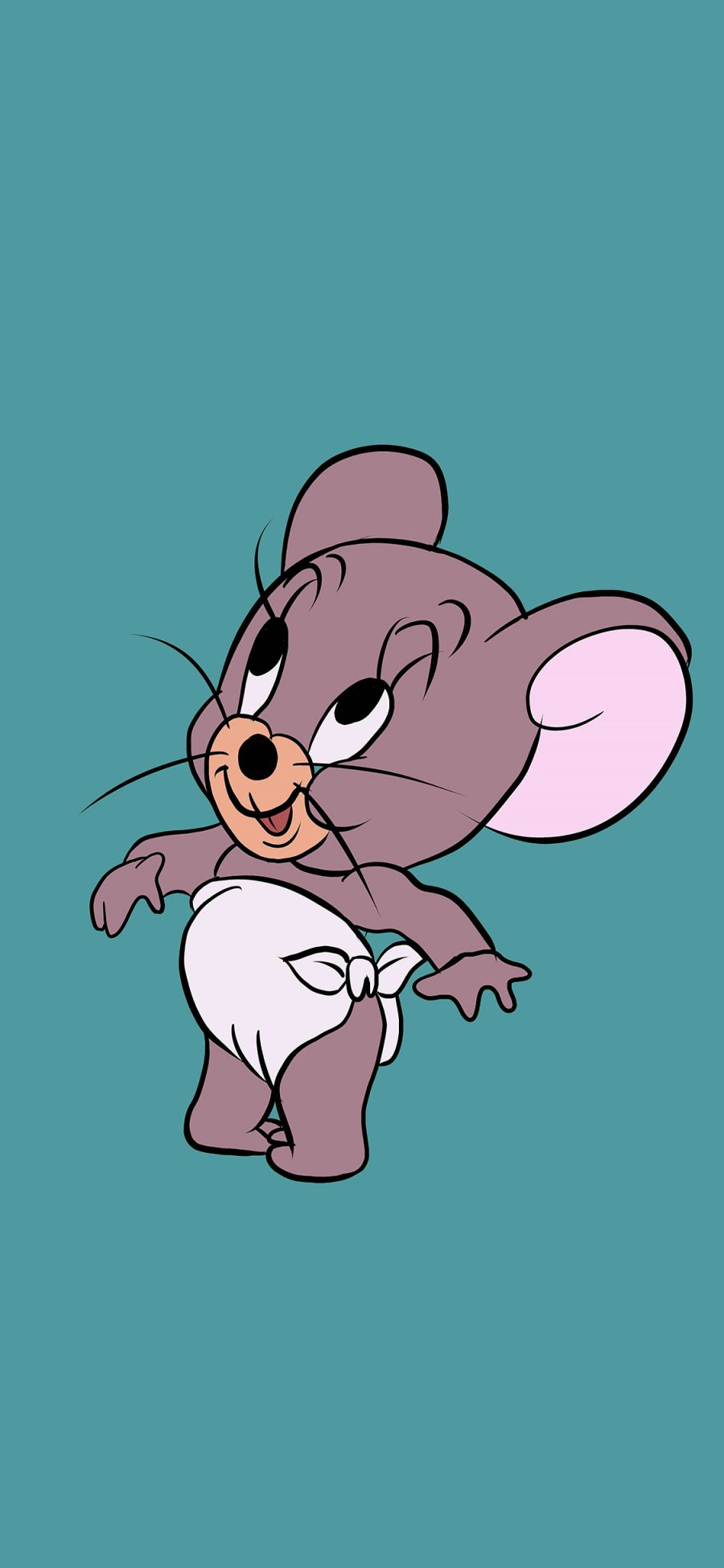 [2436×1125]猫和老鼠 Tom and Jerry 泰菲鼠 尿布 苹果手机动漫壁纸图片