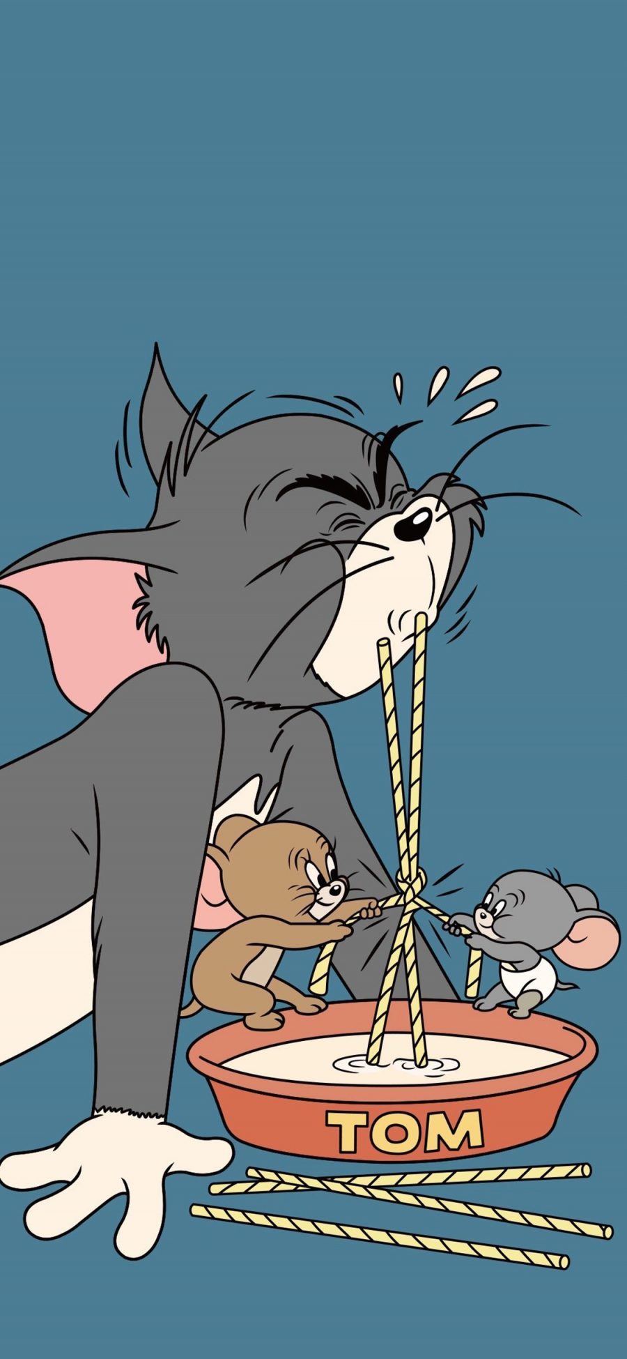 [2436×1125]猫和老鼠 杰瑞鼠 汤姆猫 动画 卡通 苹果手机动漫壁纸图片