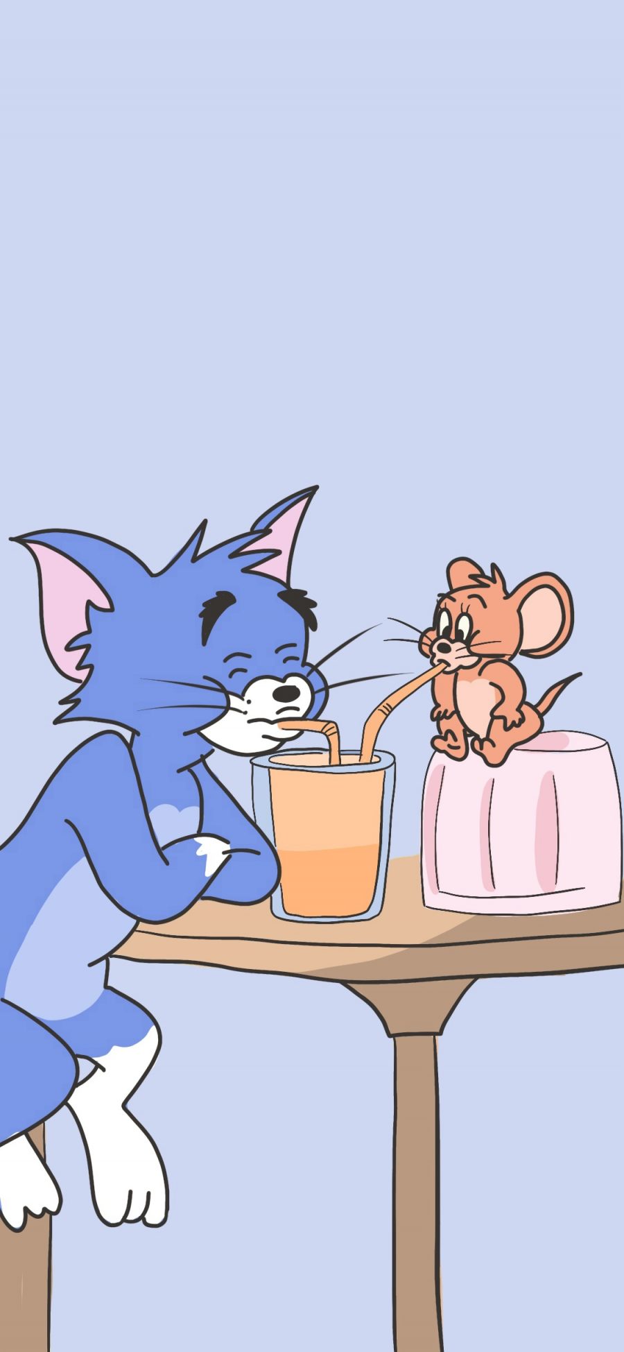 [2436×1125]猫和老鼠 果汁 动画 杰克 汤姆 苹果手机动漫壁纸图片