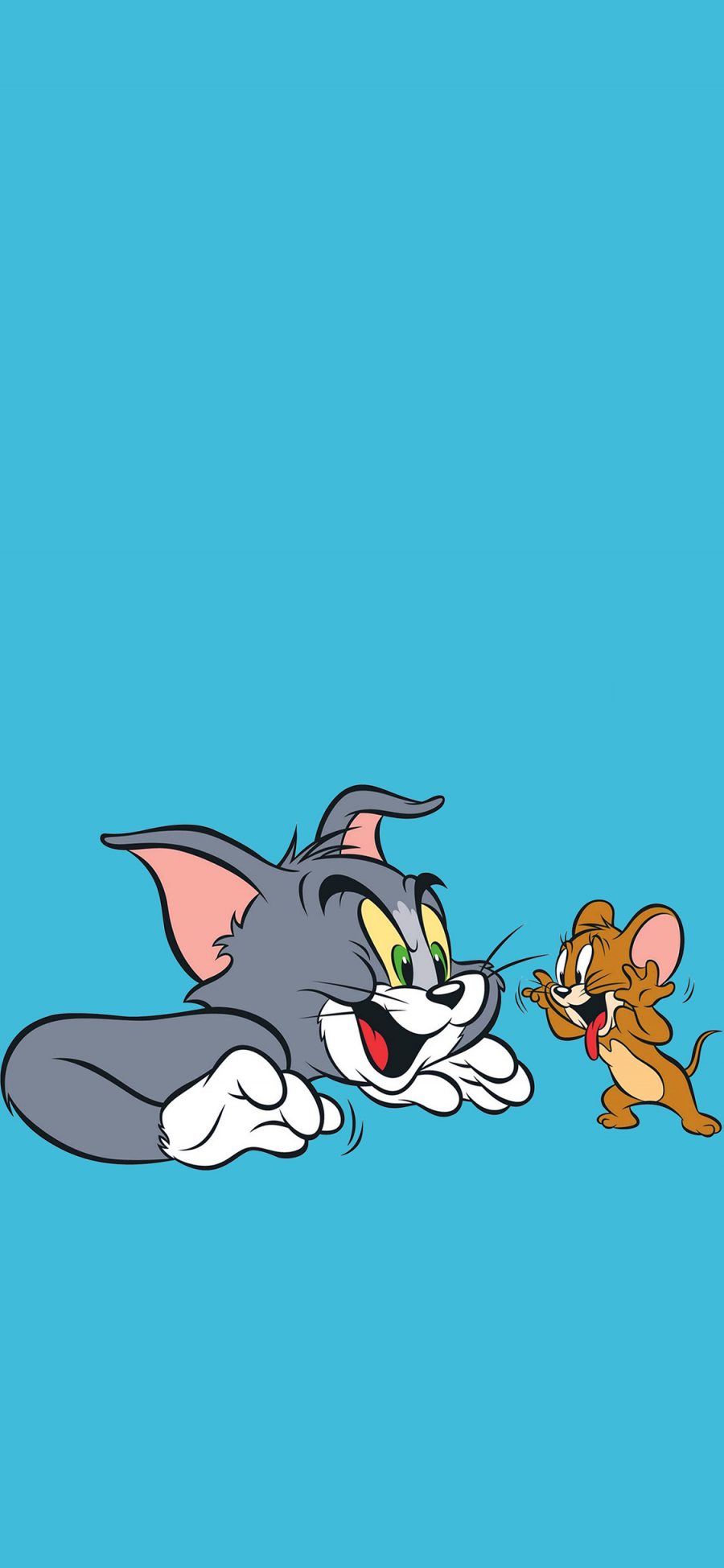 [2436×1125]猫和老鼠 汤姆猫 杰瑞 蓝色 动画 欧美 苹果手机动漫壁纸图片