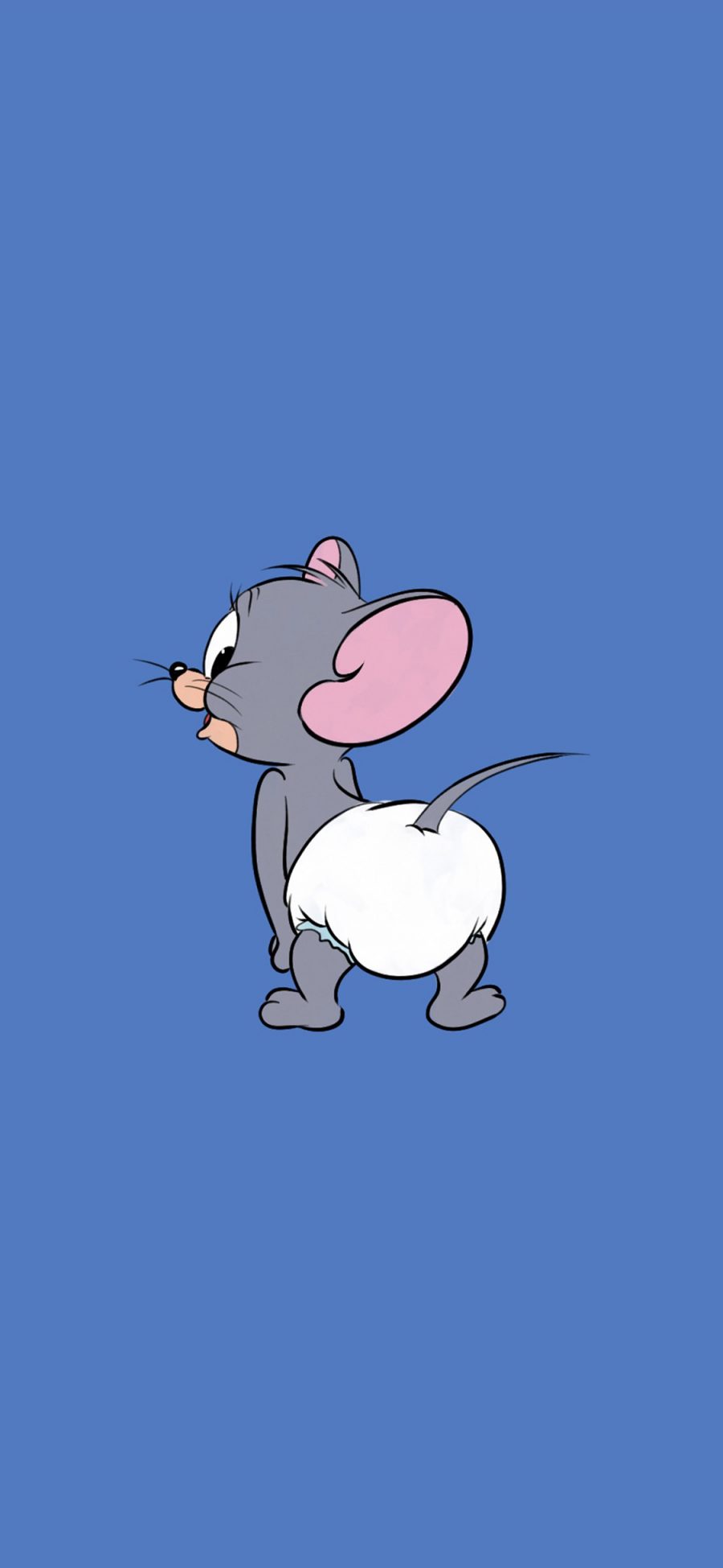 [2436×1125]猫和老鼠 蓝色 屁股 动画 可爱 苹果手机动漫壁纸图片