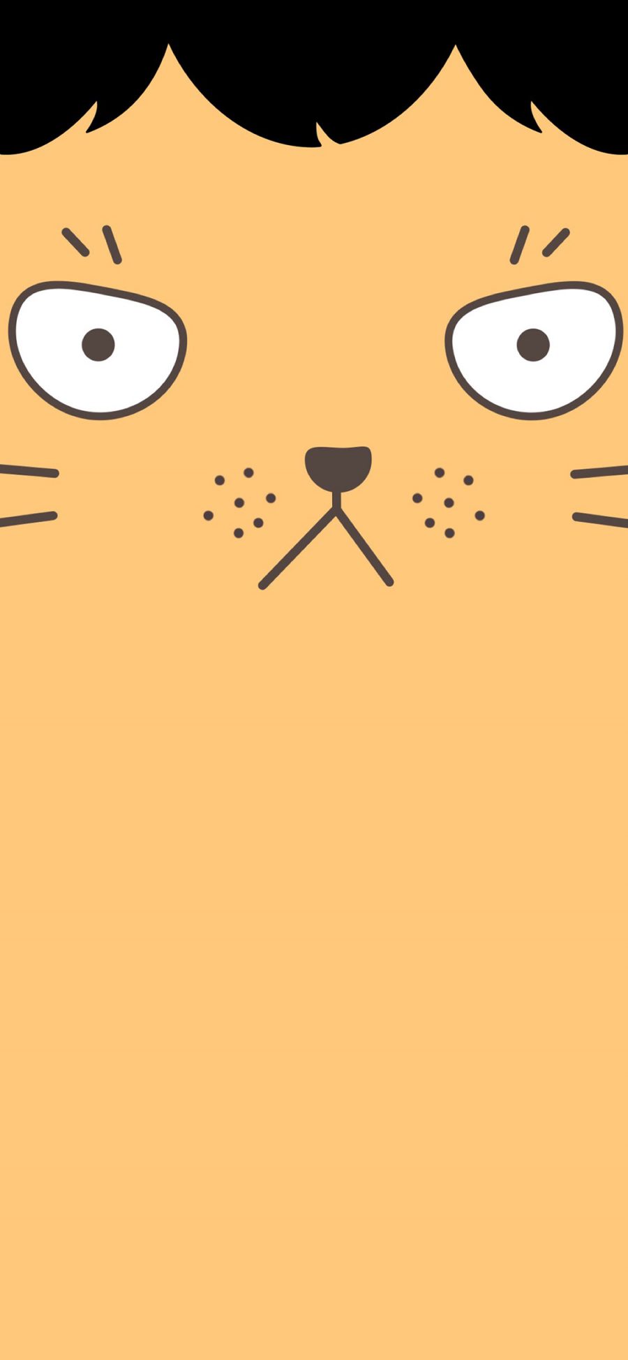 [2436×1125]猫咪 喵星人 刘海 卡通 苹果手机动漫壁纸图片