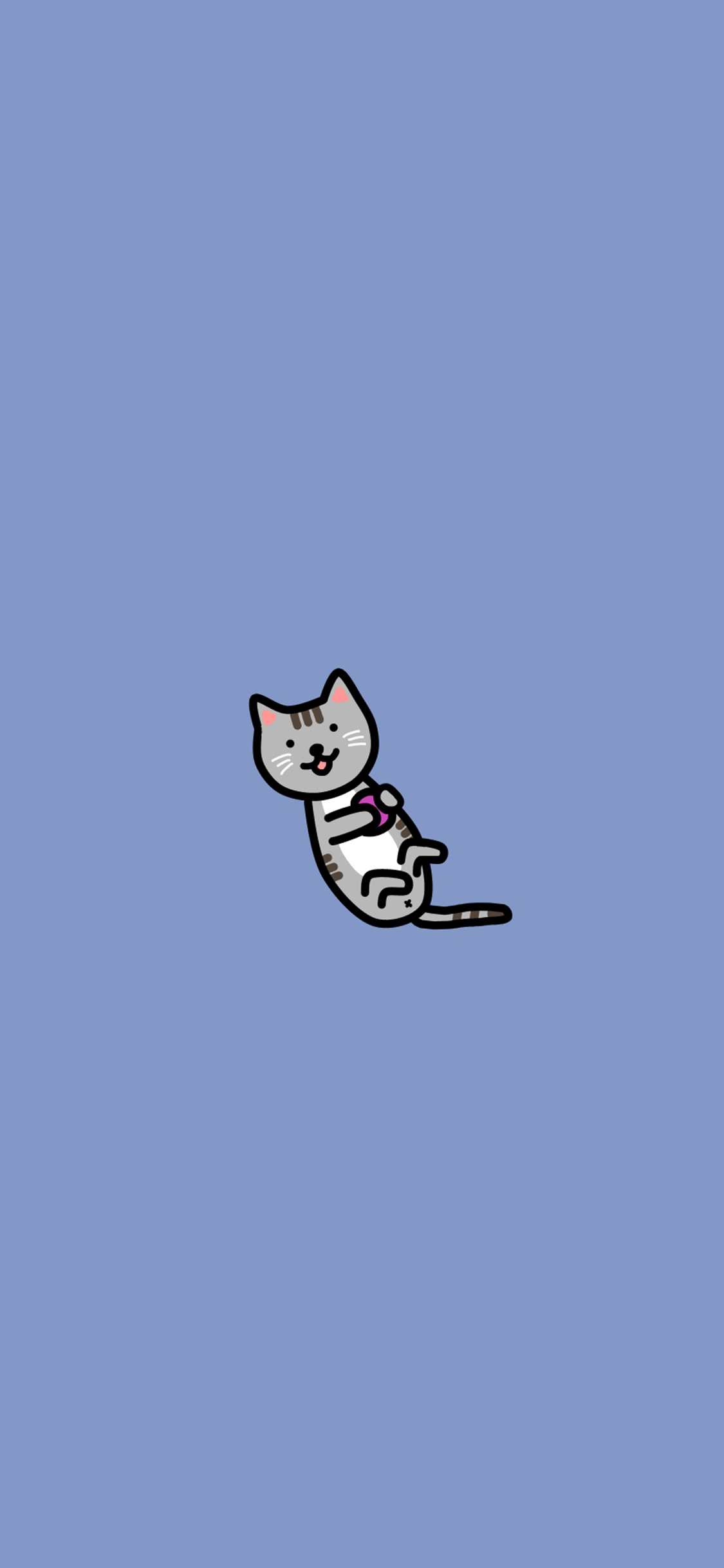[2436×1125]猫咪 绘画 可爱 小 苹果手机动漫壁纸图片