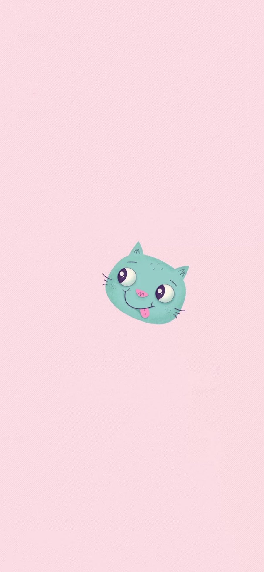 [2436×1125]猫咪 舔舌头 粉色 可爱 卡通 苹果手机动漫壁纸图片