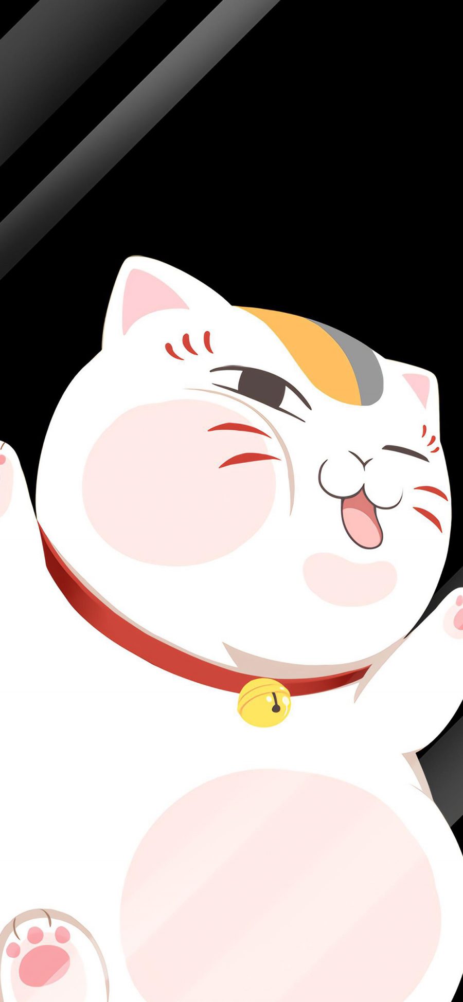 [2436×1125]猫咪老师 夏目友人帐 玻璃 日本 漫画 苹果手机动漫壁纸图片