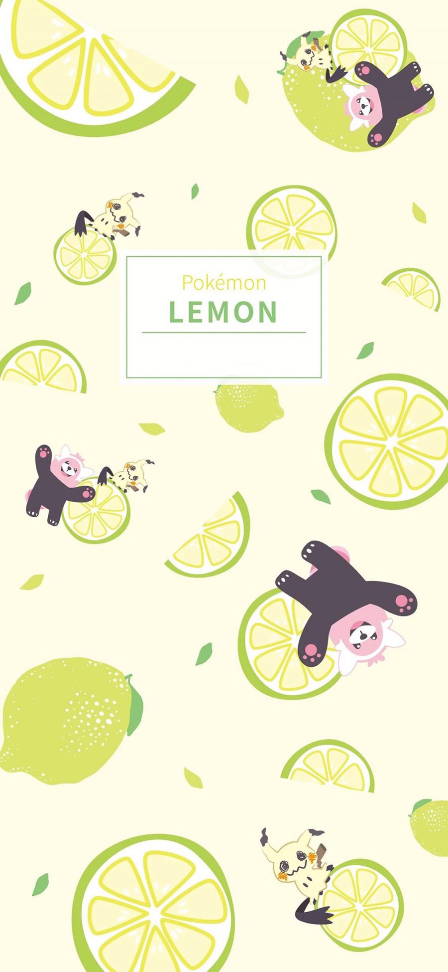 [2436×1125]皮卡丘 柠檬 lemon 平铺 苹果手机动漫壁纸图片