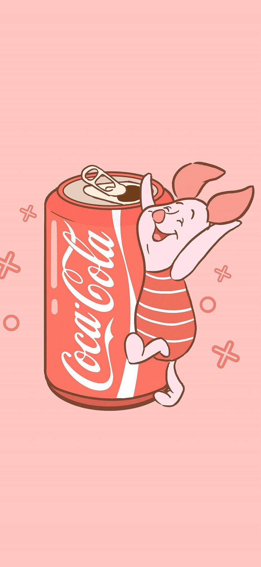 [2436×1125]皮杰 维尼熊小猪 可口可乐 苹果手机动漫壁纸图片