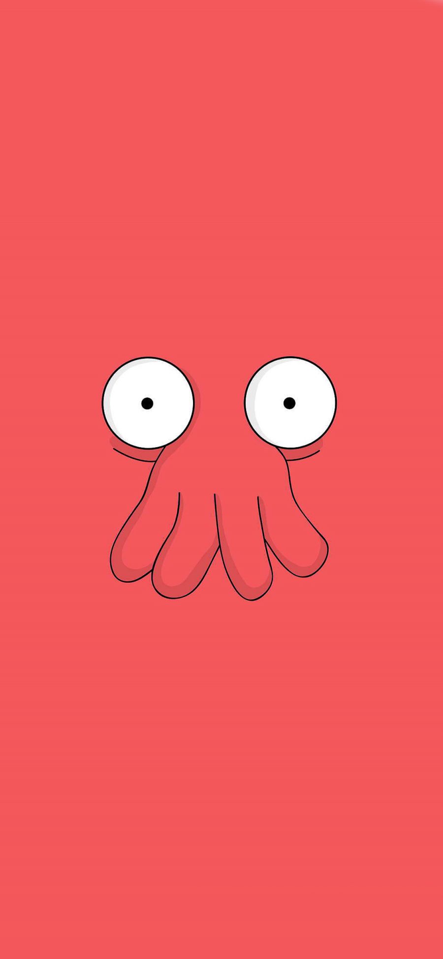 [2436×1125]章鱼 创意 红 眼睛 鼻子 苹果手机动漫壁纸图片