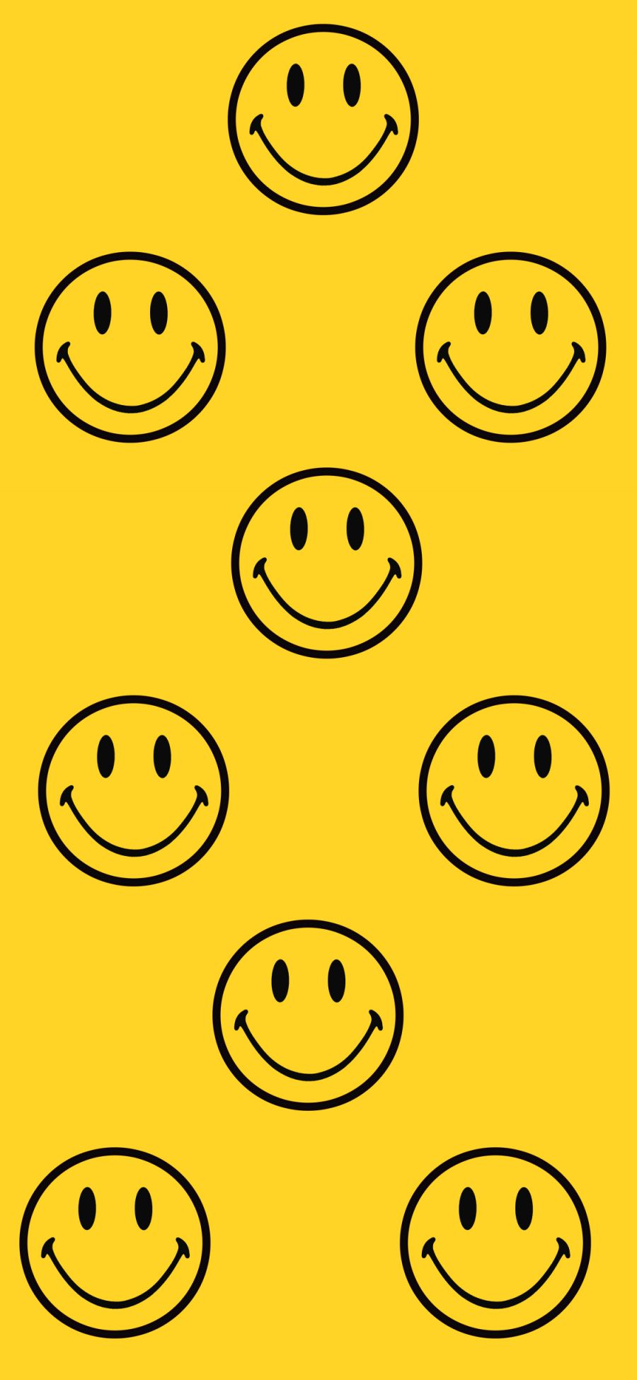 [2436×1125]笑脸 CHINATOWN MARKET 黄色 表情 品牌 平铺 苹果手机动漫壁纸图片